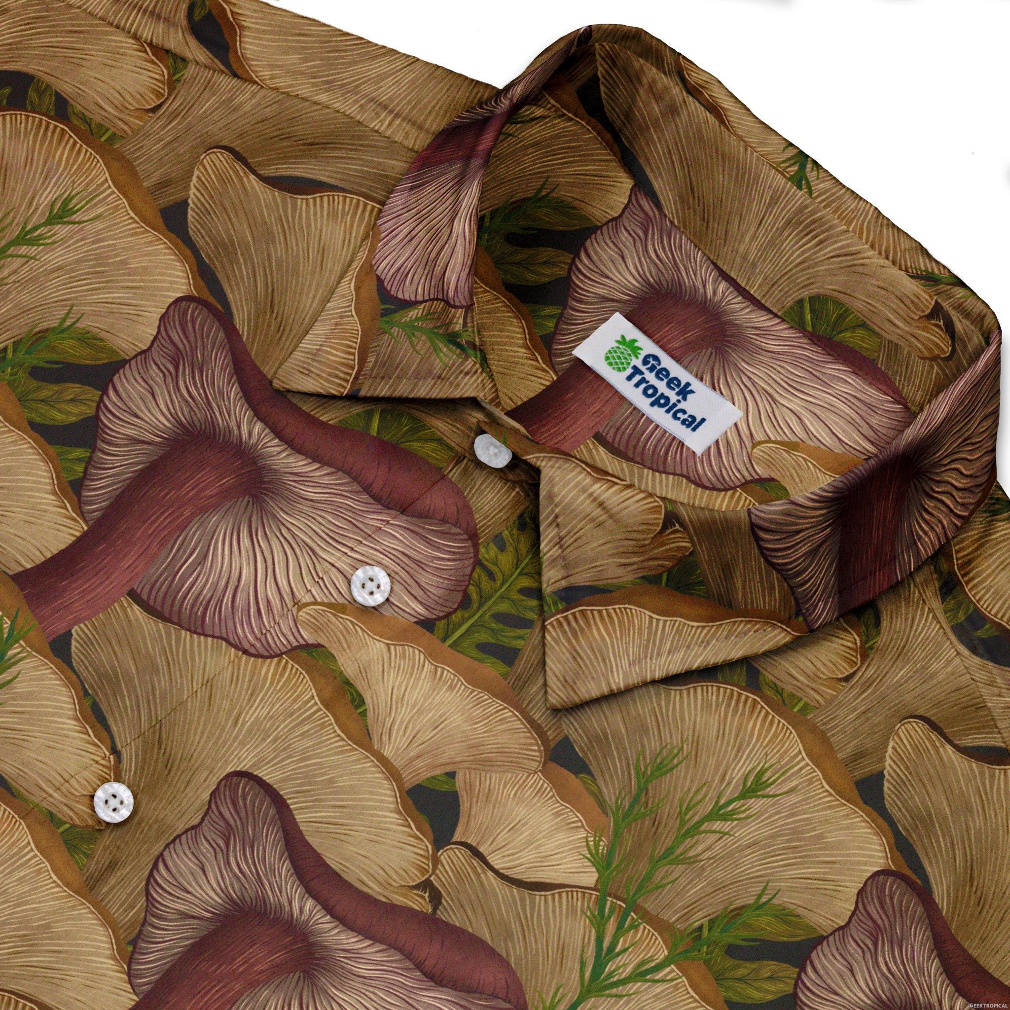 Episodic Oyster Mushroom Button Up Shirt - XS - Hawaiian Shirt - No Pocket -