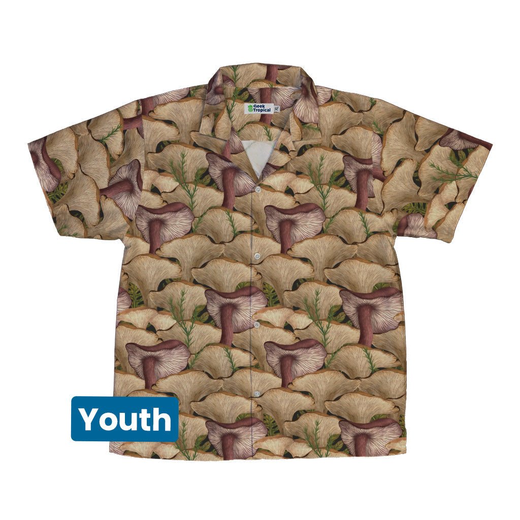 Episodic Oyster Mushroom Youth Hawaiian Shirt - YXS - -