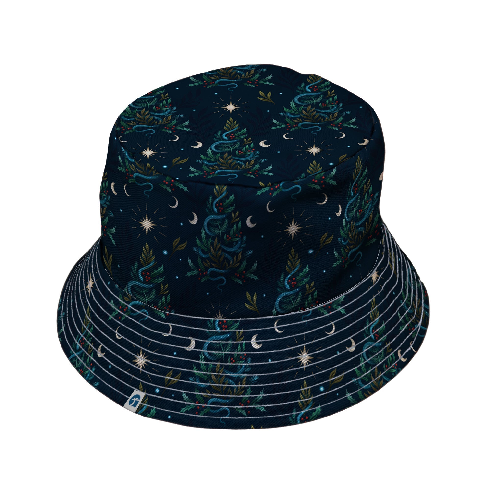 Episodic Serpent Christmas Bucket Hat - M - Grey Stitching - -