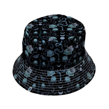 Episodic Serpent Garden Blue Bucket Hat - M - Grey Stitching - -