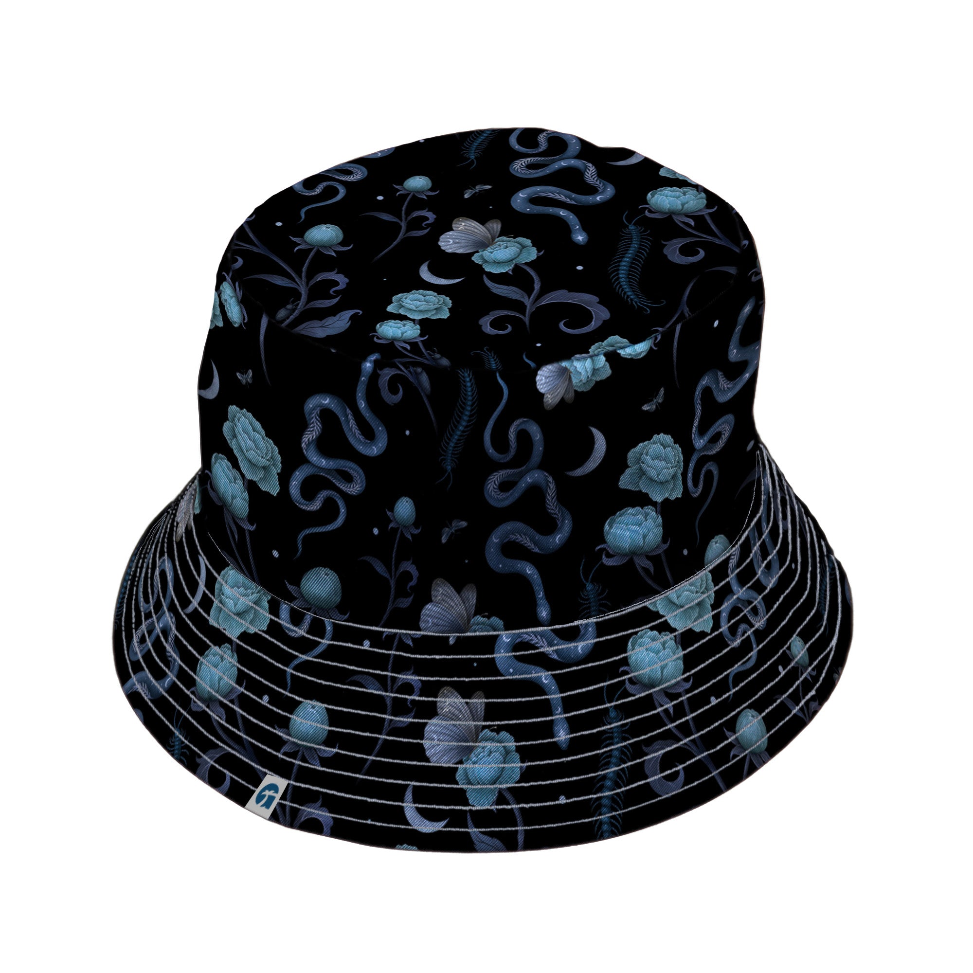 Episodic Serpent Garden Blue Space Bucket Hat - M - Grey Stitching - -