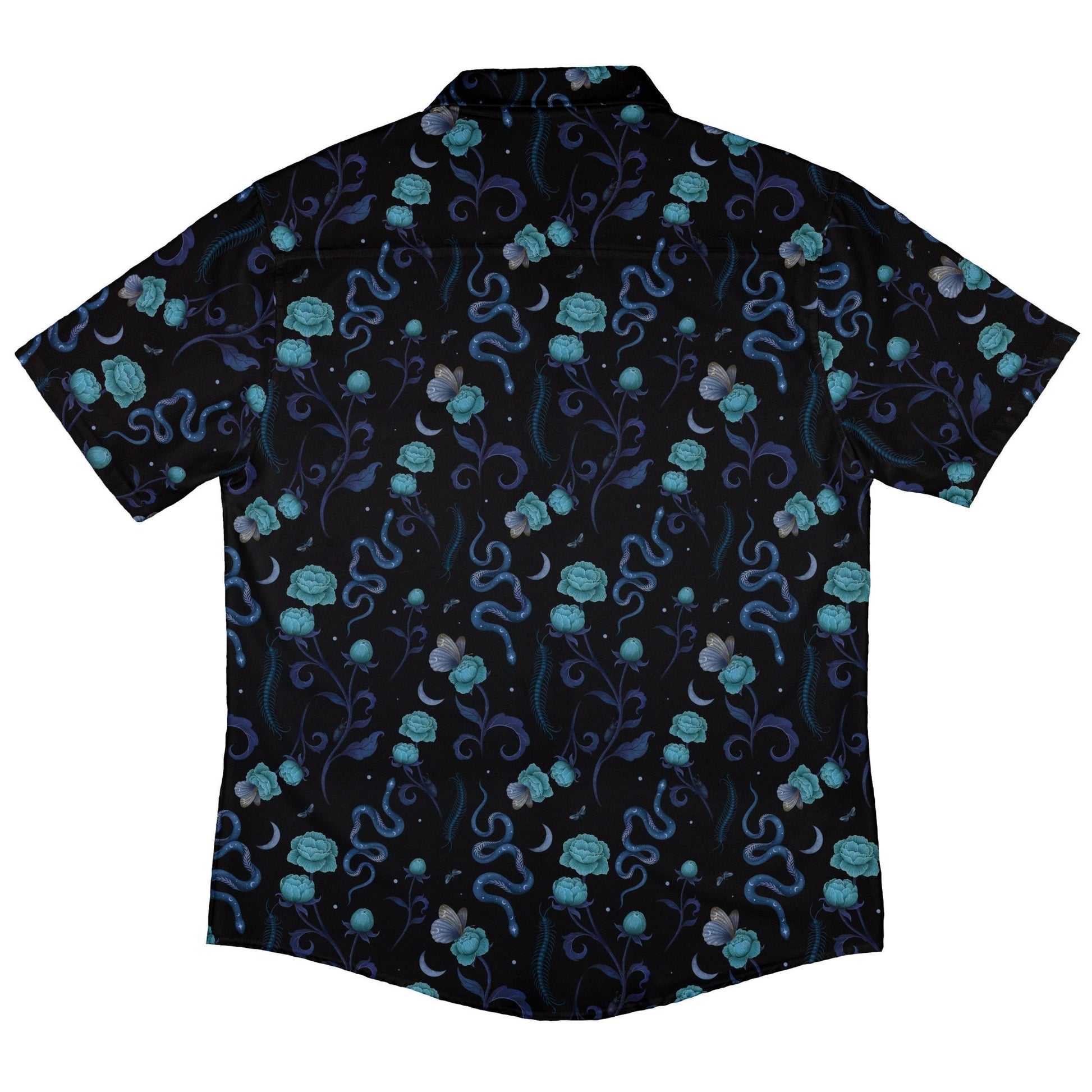 Episodic Serpent Garden Blue Space Button Up Shirt - XS - Hawaiian Shirt - No Pocket -