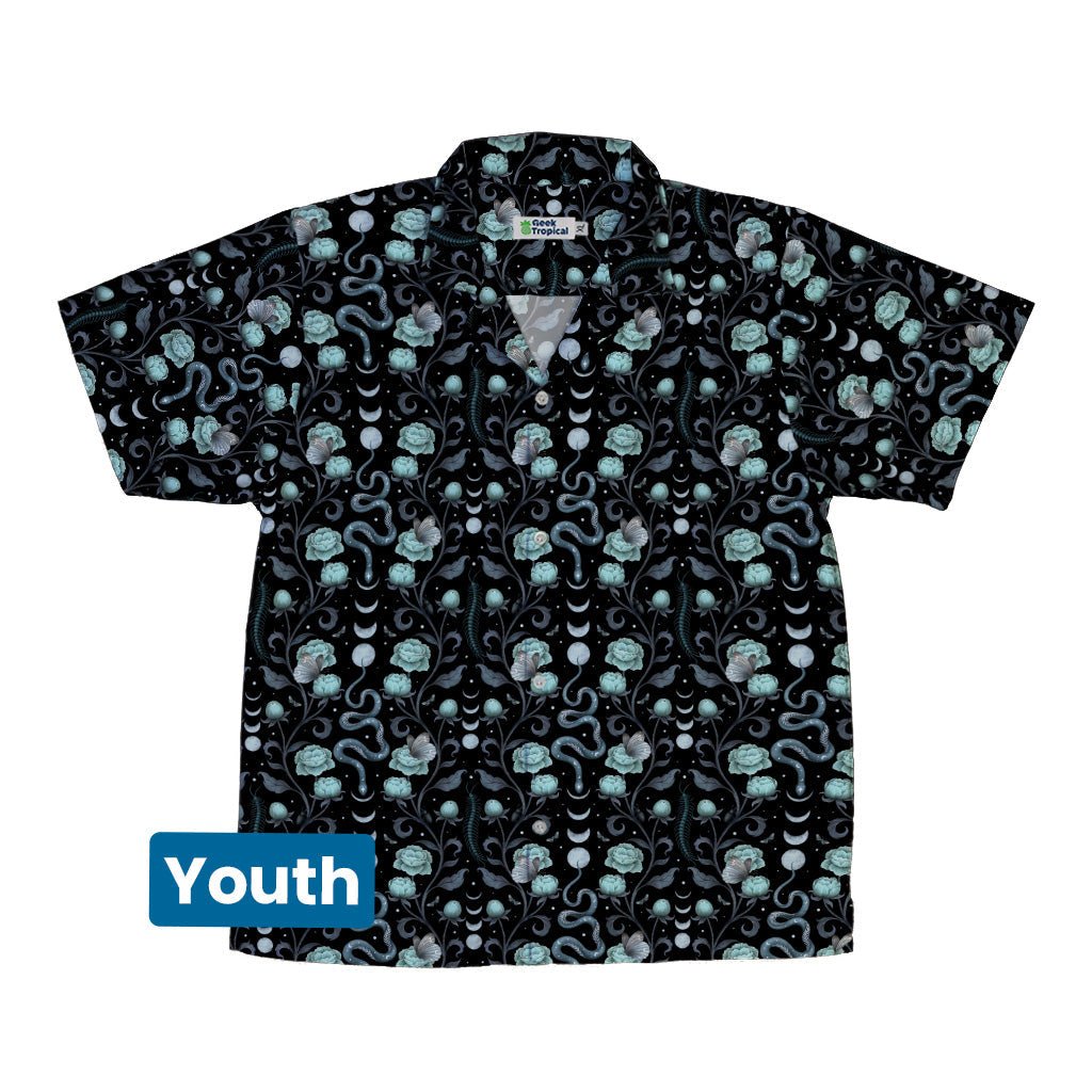 Episodic Serpent Garden Blue Youth Hawaiian Shirt - YXS - -