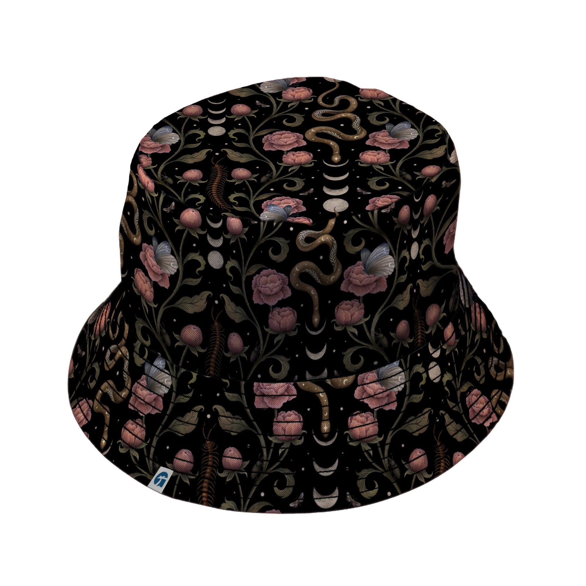 Episodic Serpent Garden Pink Bucket Hat - M - Black Stitching - -