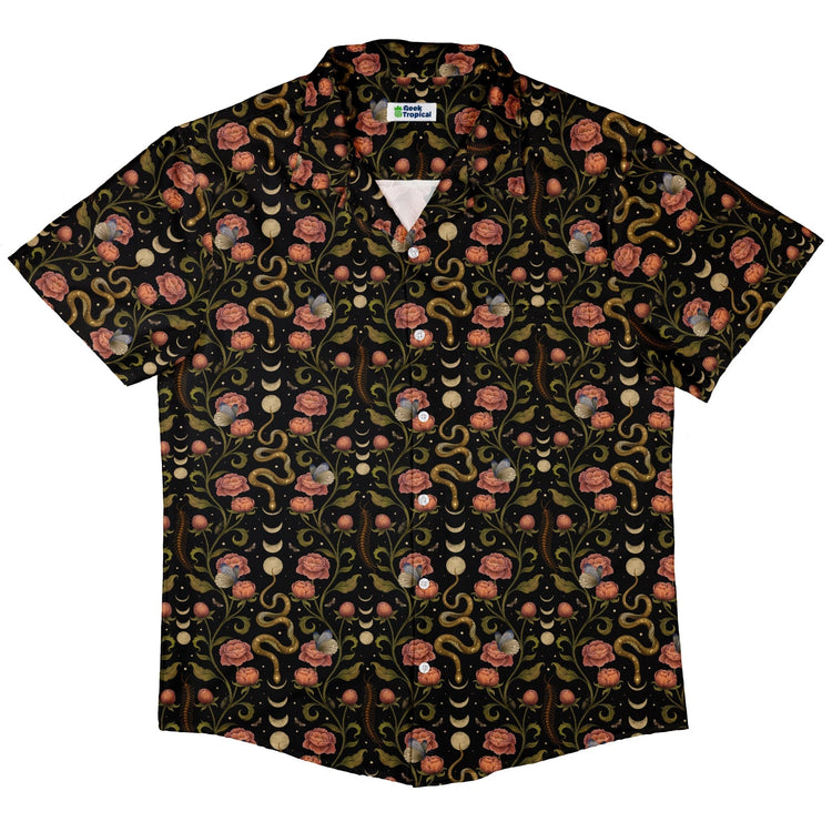 Episodic Serpent Garden Pink Button Up Shirt - XS - Hawaiian Shirt - No Pocket -
