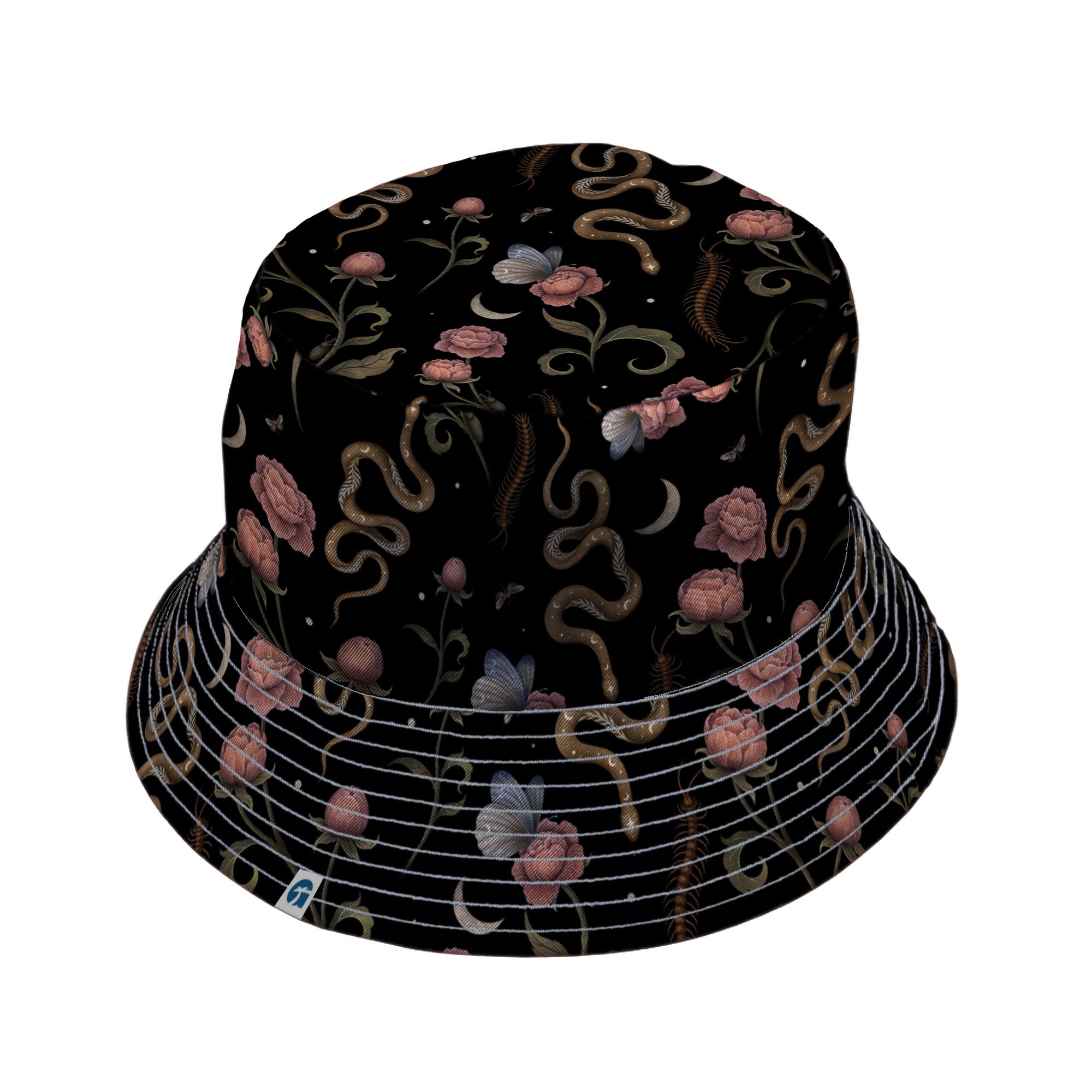 Episodic Serpent Garden Pink Space Bucket Hat - M - Grey Stitching - -
