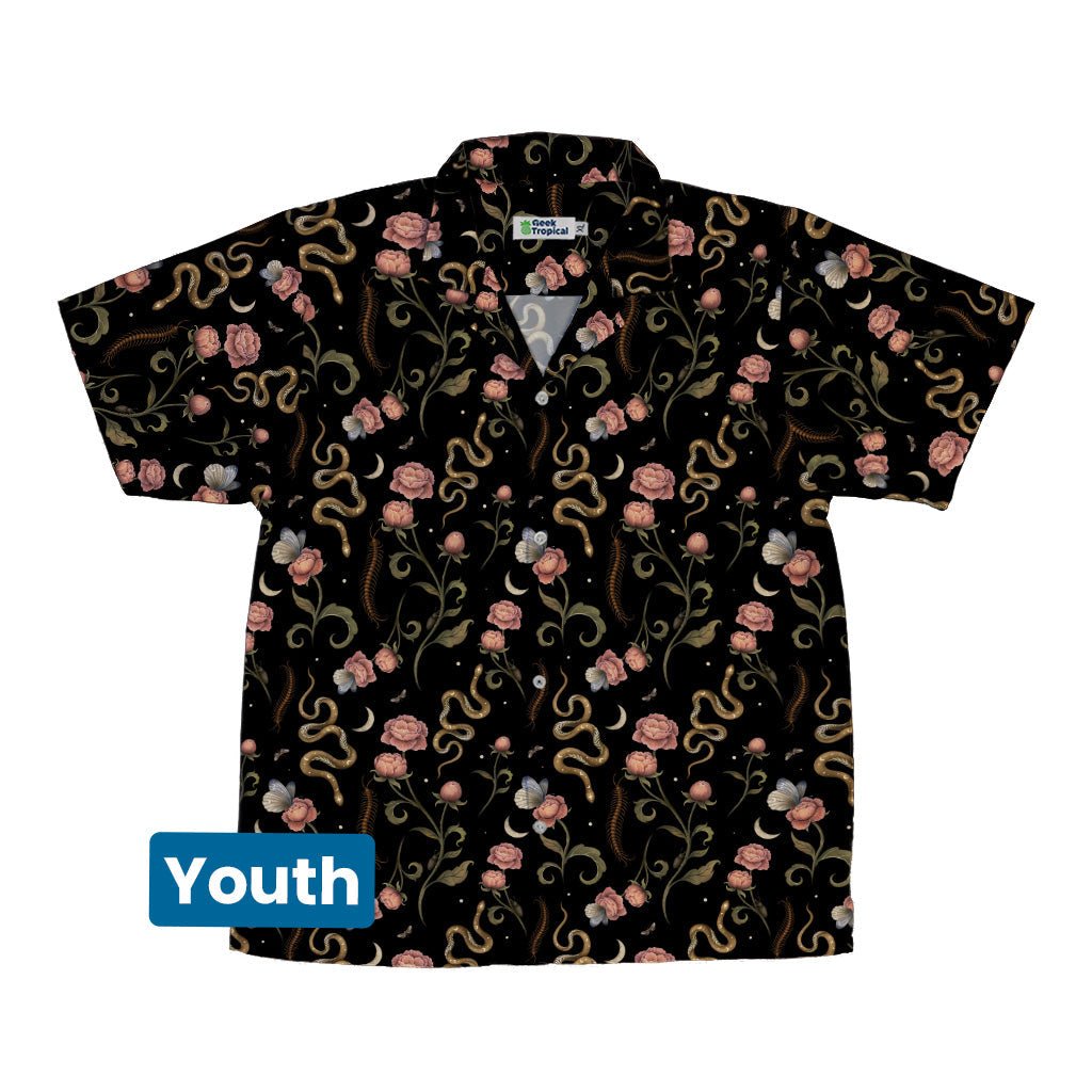 Episodic Serpent Garden Pink Space Youth Hawaiian Shirt - YXS - -