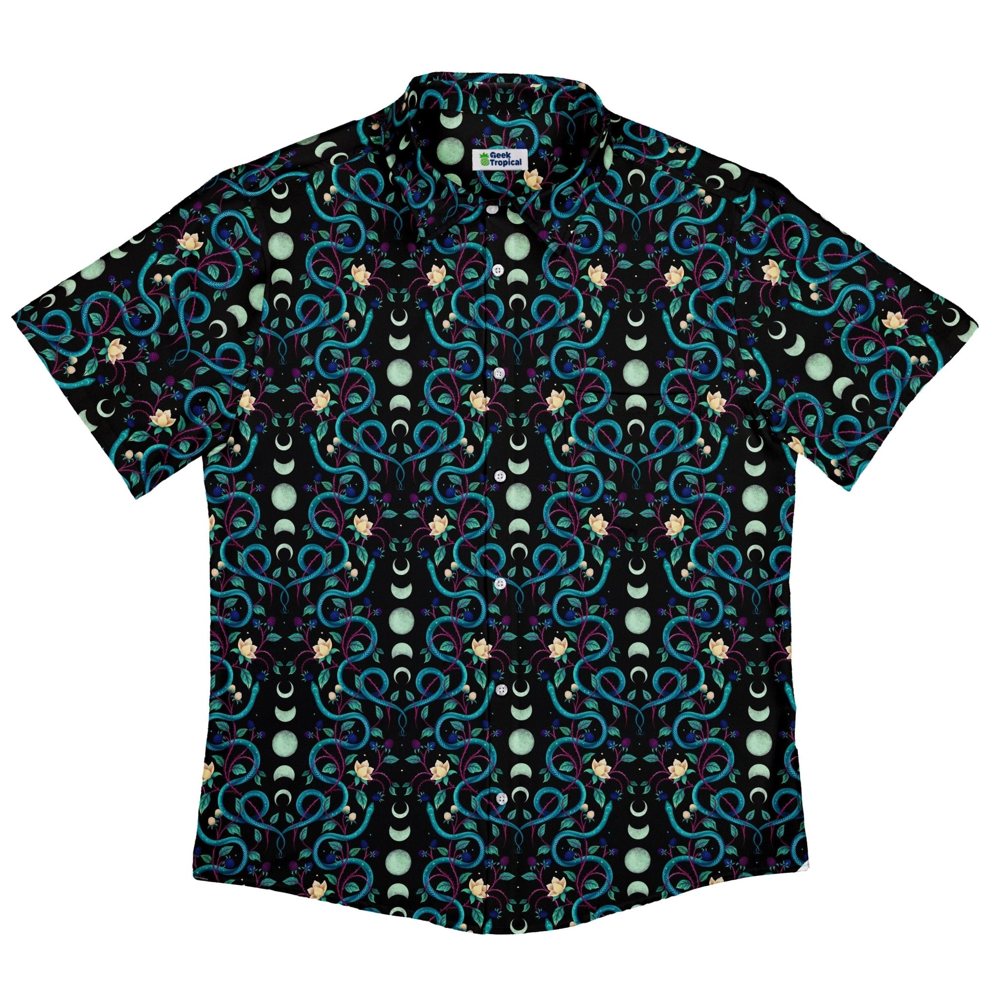 Episodic Serpent Moon Button Up Shirt - XS - Button Down Shirt - No Pocket -