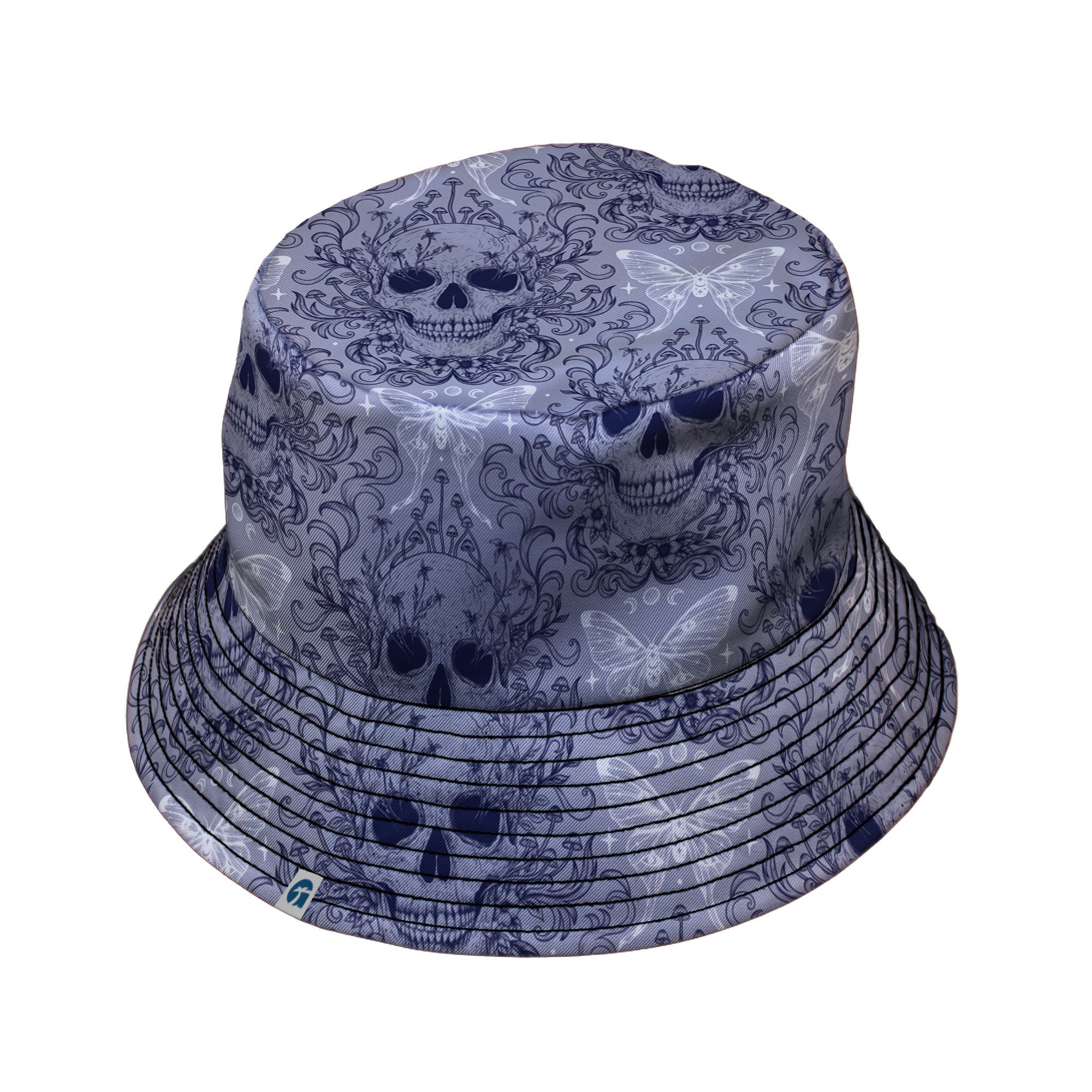 Episodic Skull Lavender Bucket Hat - M - Black Stitching - -