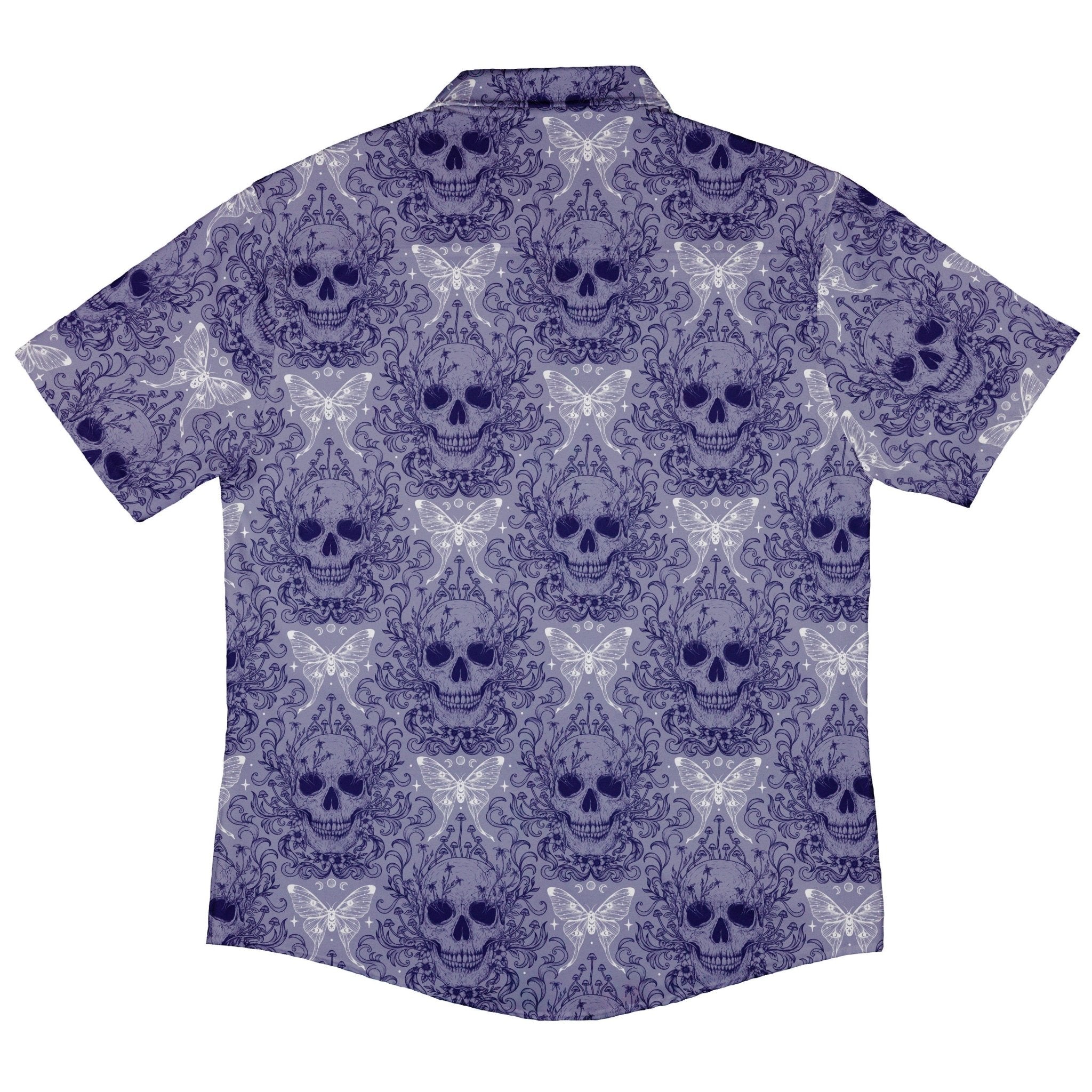 Episodic Skull Lavender Button Up Shirt - XS - Hawaiian Shirt - No Pocket -