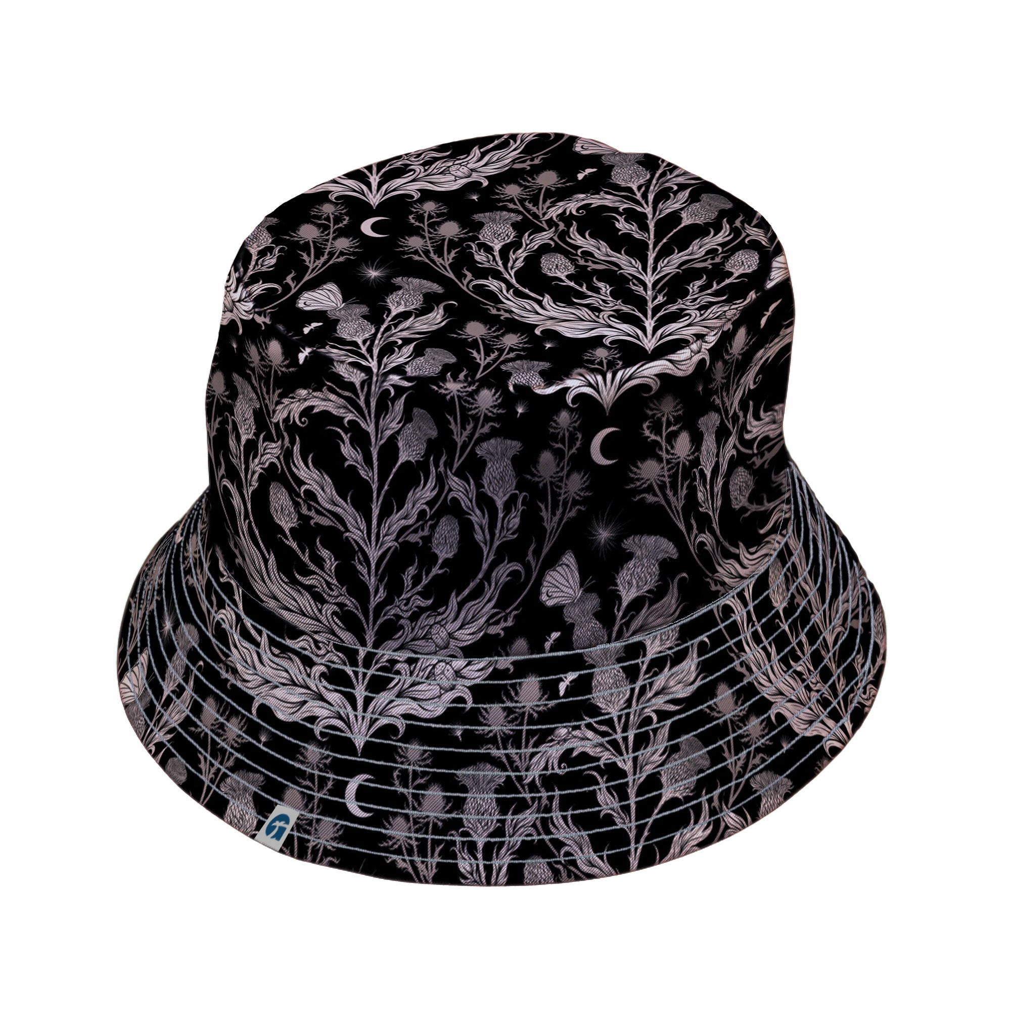 Episodic Thistle Home Black White Bucket Hat - M - Grey Stitching - -