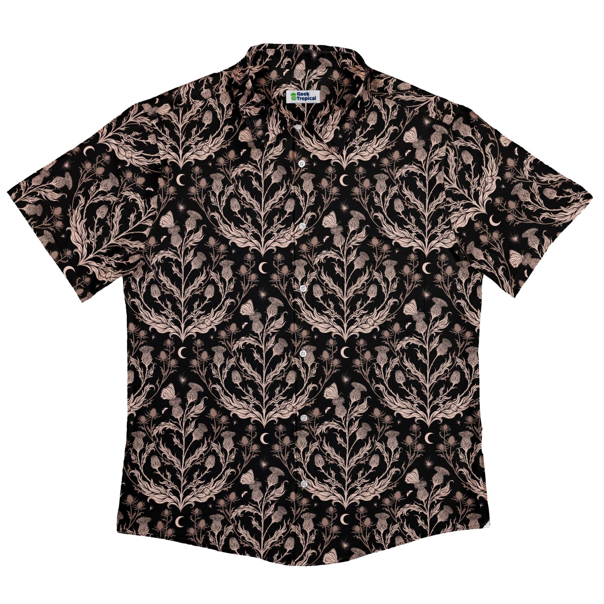 Episodic Thistle Home Black White Button Up Shirt - XS - Button Down Shirt - No Pocket -