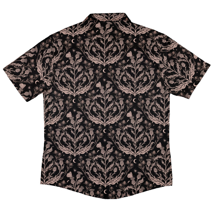 Episodic Thistle Home Black White Button Up Shirt - XS - Hawaiian Shirt - No Pocket -