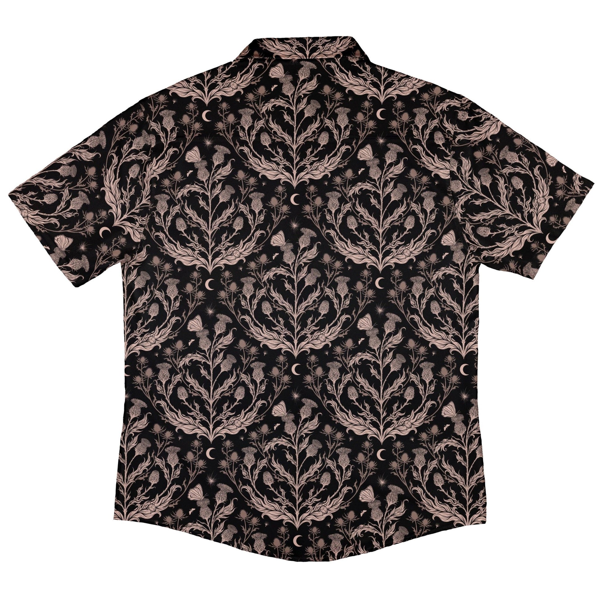 Episodic Thistle Home Black White Button Up Shirt - XS - Hawaiian Shirt - No Pocket -