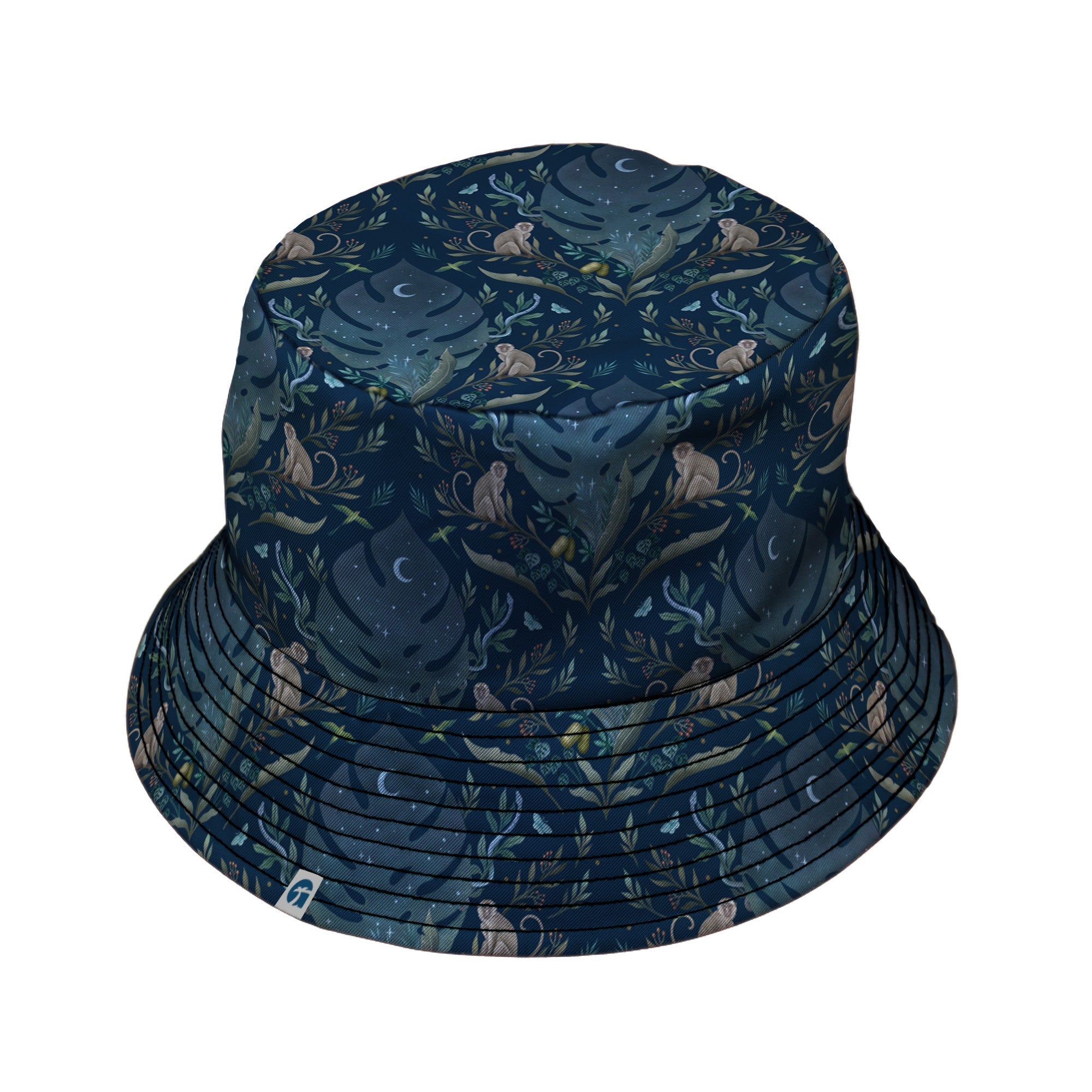 Episodic Tropical Monkey Bucket Hat - M - Black Stitching - -