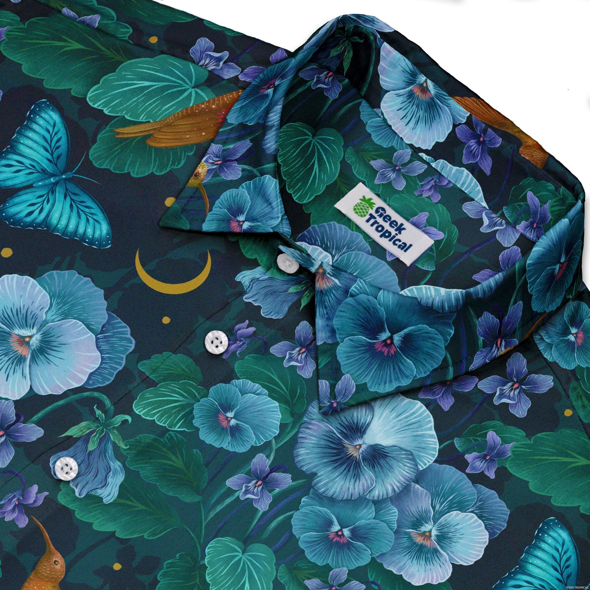 Episodic Violet Night Button Up Shirt - XS - Hawaiian Shirt - No Pocket -