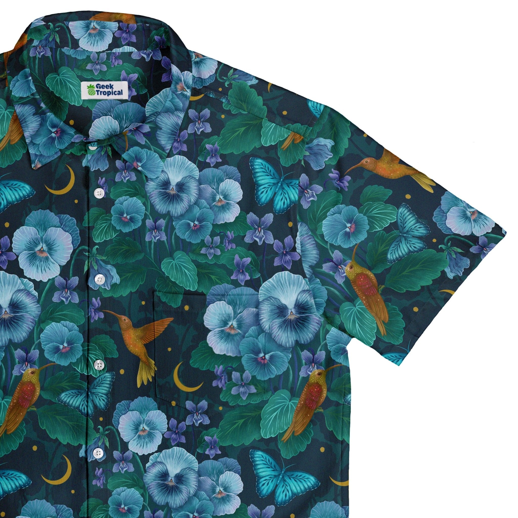 Episodic Violet Night Button Up Shirt - XS - Hawaiian Shirt - No Pocket -