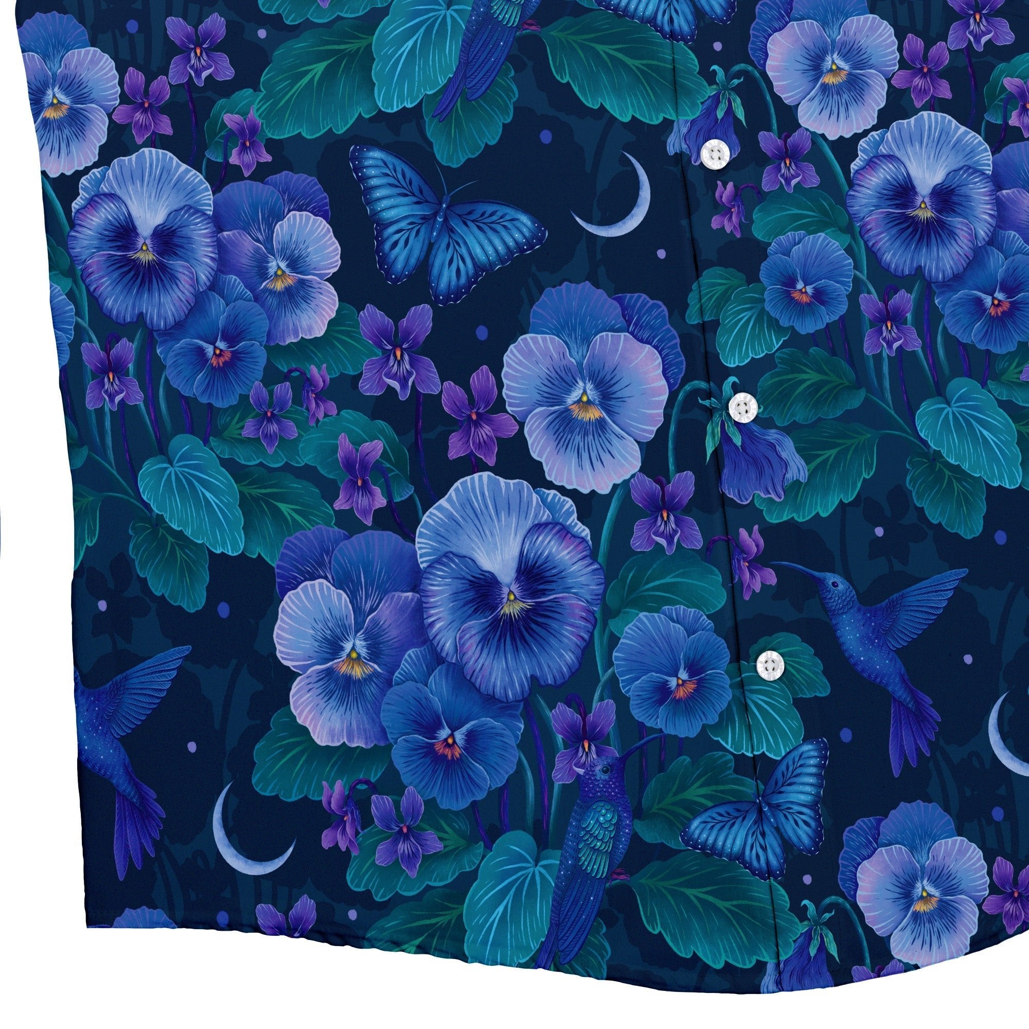 Episodic Violet Purple Night Button Up Shirt - XS - Hawaiian Shirt - No Pocket -