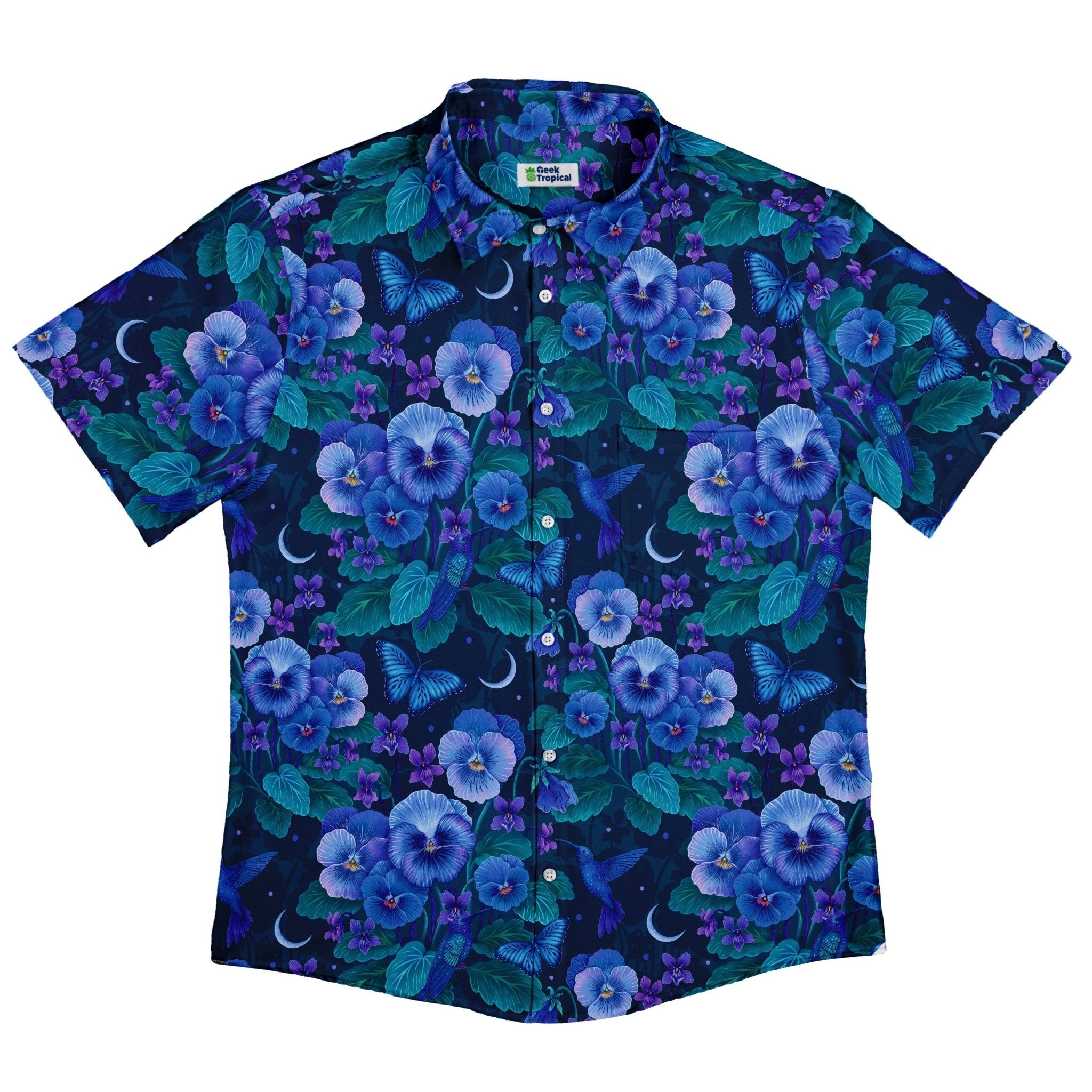 Episodic Violet Purple Night Button Up Shirt - XS - Button Down Shirt - No Pocket -