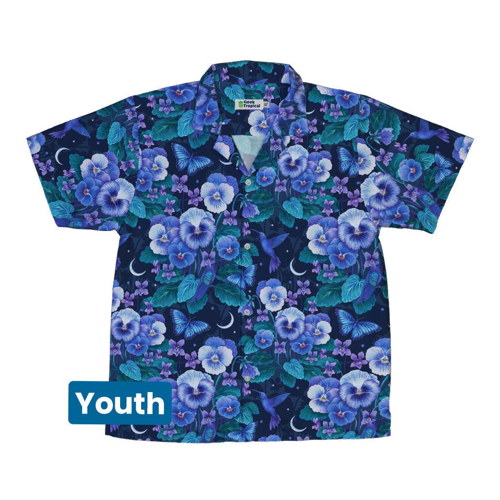 Episodic Violet Purple Night Youth Hawaiian Shirt - YXS - -