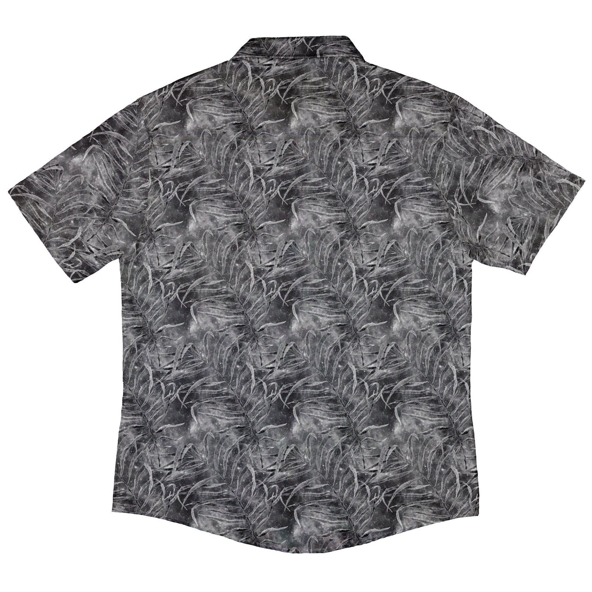 Grey Hawaiian Space Button Up Shirt - adult sizing - outer space & astronaut print - Tropical Hawaiian Patterns
