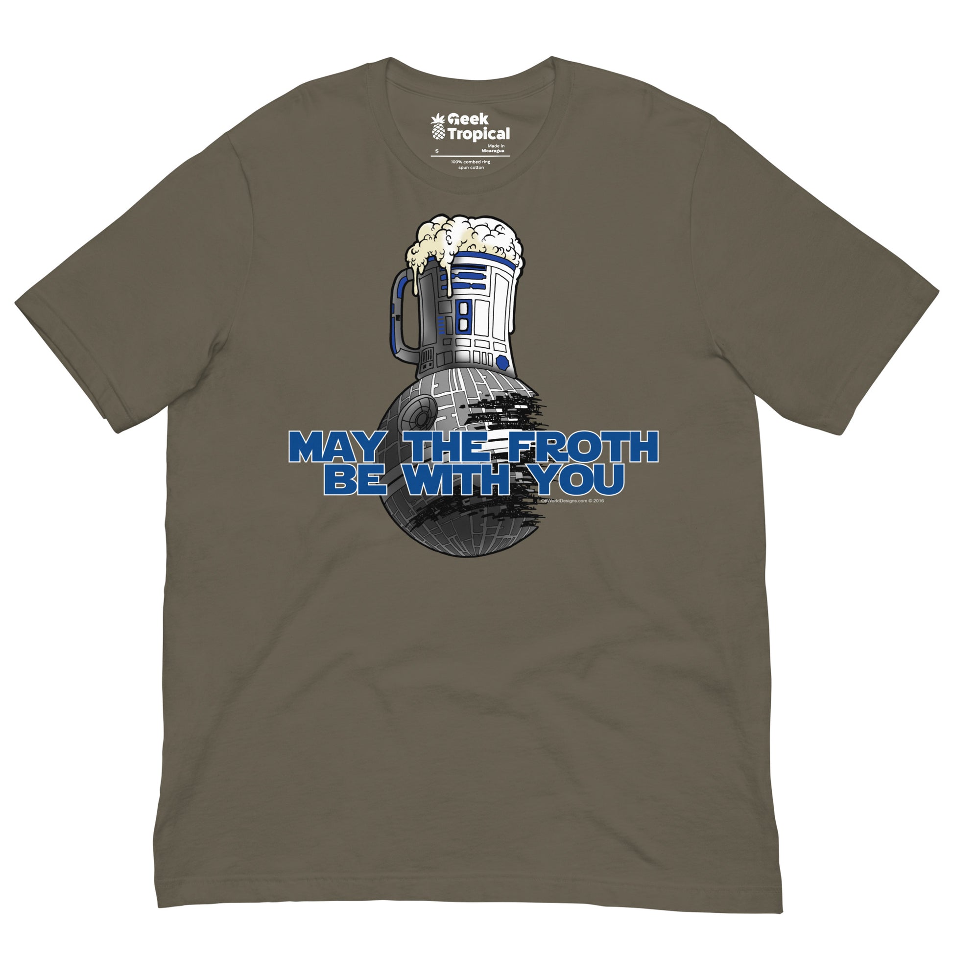 Froth be with you t-shirt Geek Nerd Advertise to Meta FLOW DESC WRITING Funny Prints