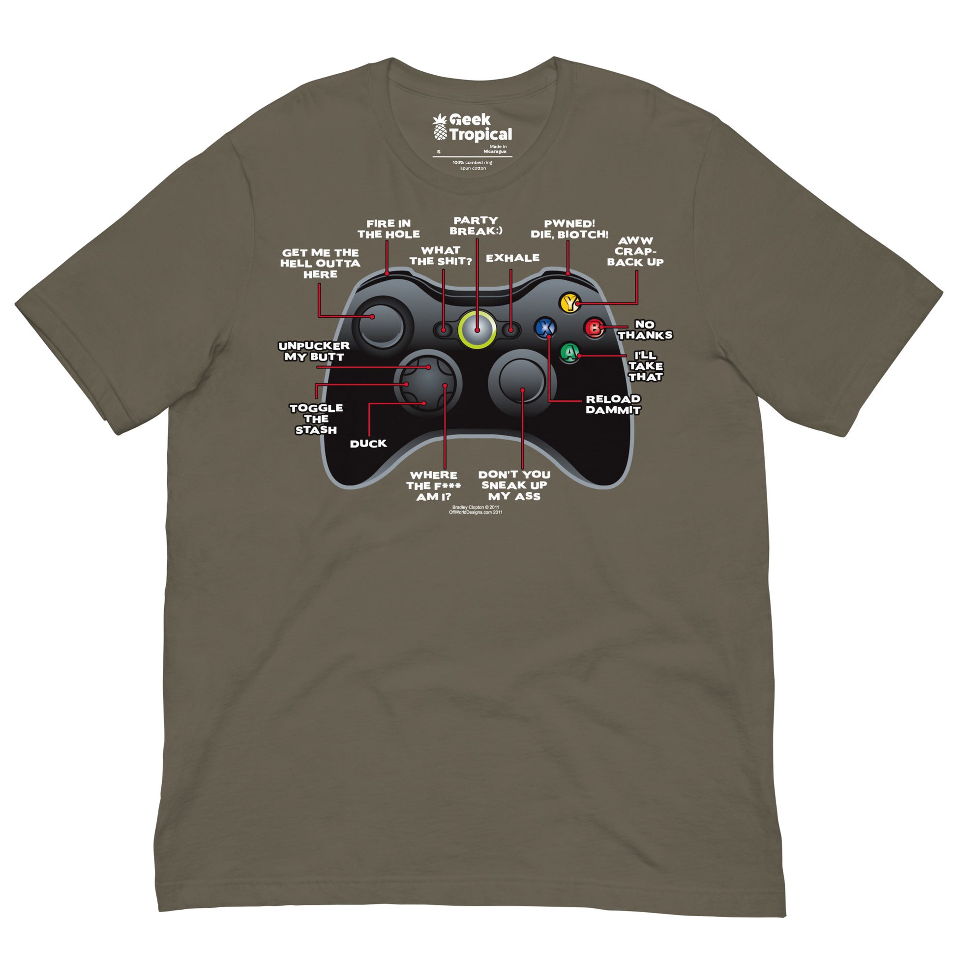 Game Controller t-shirt Geek Nerd Advertise to Meta FLOW DESC WRITING Off World Designs