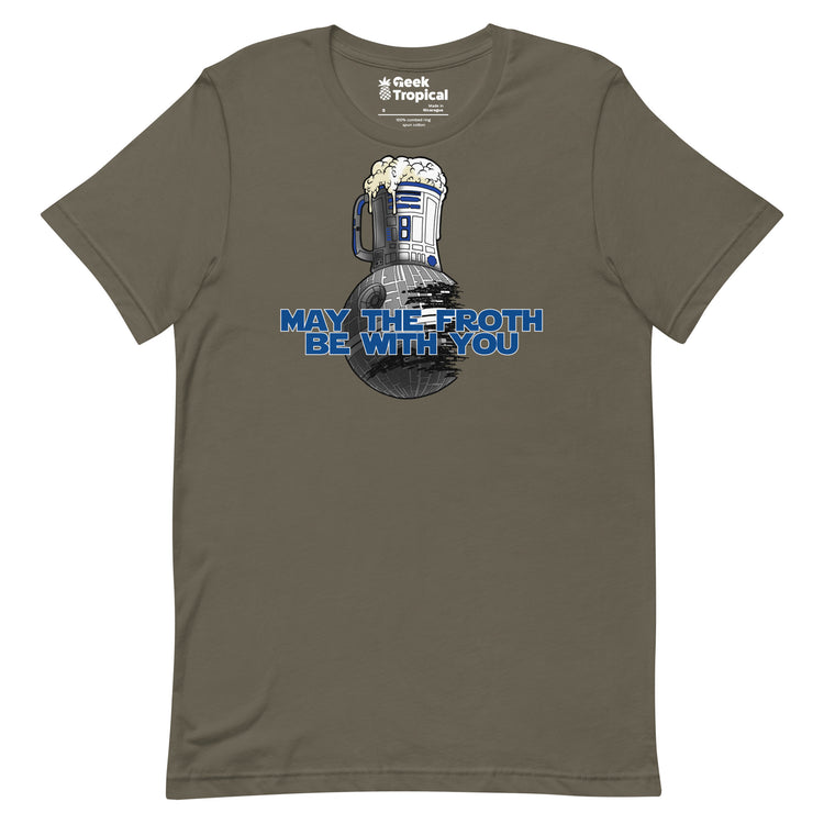 May the Froth Be With You T-Shirt Geek Nerd Advertise to Meta Fantasy Prints FLOW DESC WRITING