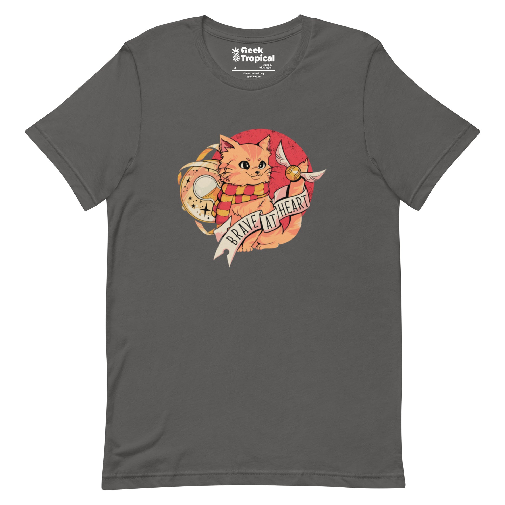 Brave at Heart Cat T-Shirt Geek Nerd Animal Patterns Design by Tobe Fonseca FLOW DESC WRITING