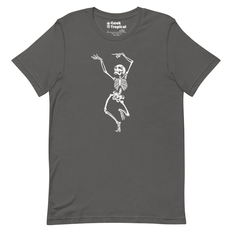 Dancing Skeleton T-Shirt Geek Nerd Design by Tobe Fonseca FLOW DESC WRITING Funny Prints