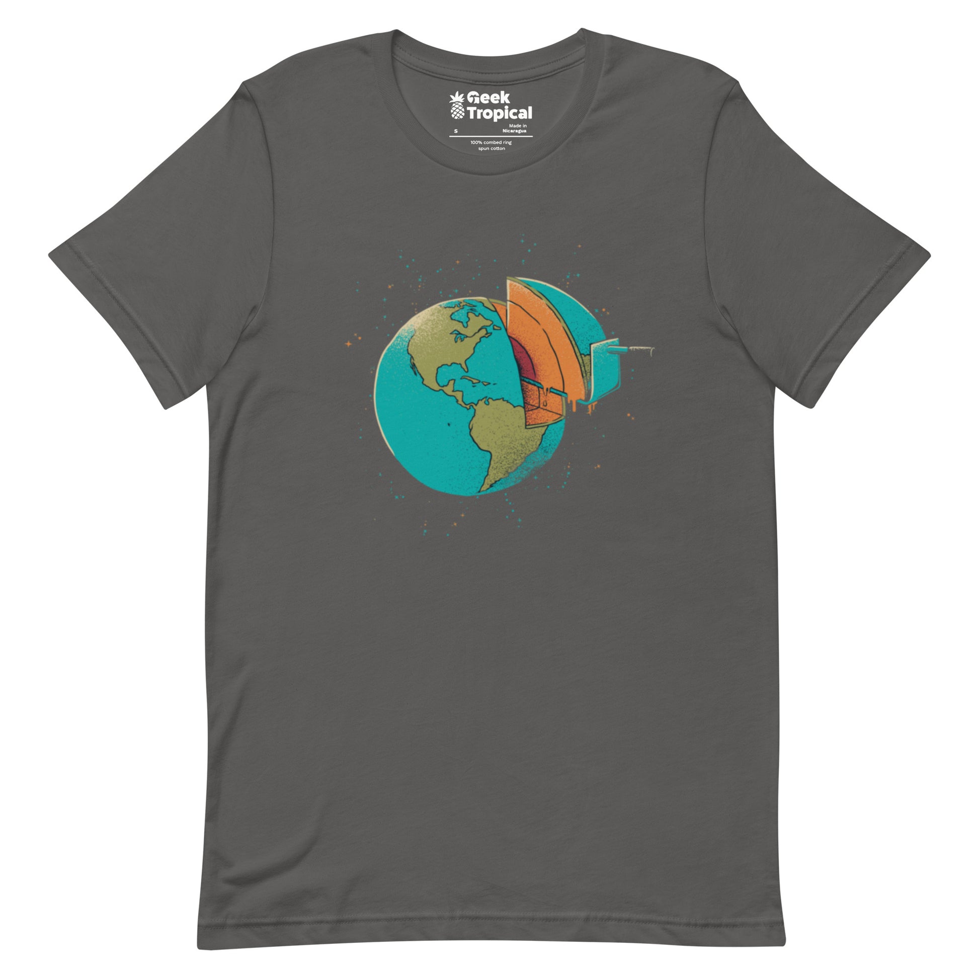 Earth Crust Cake T-Shirt Geek Nerd Design by Tobe Fonseca FLOW DESC WRITING Funny Prints