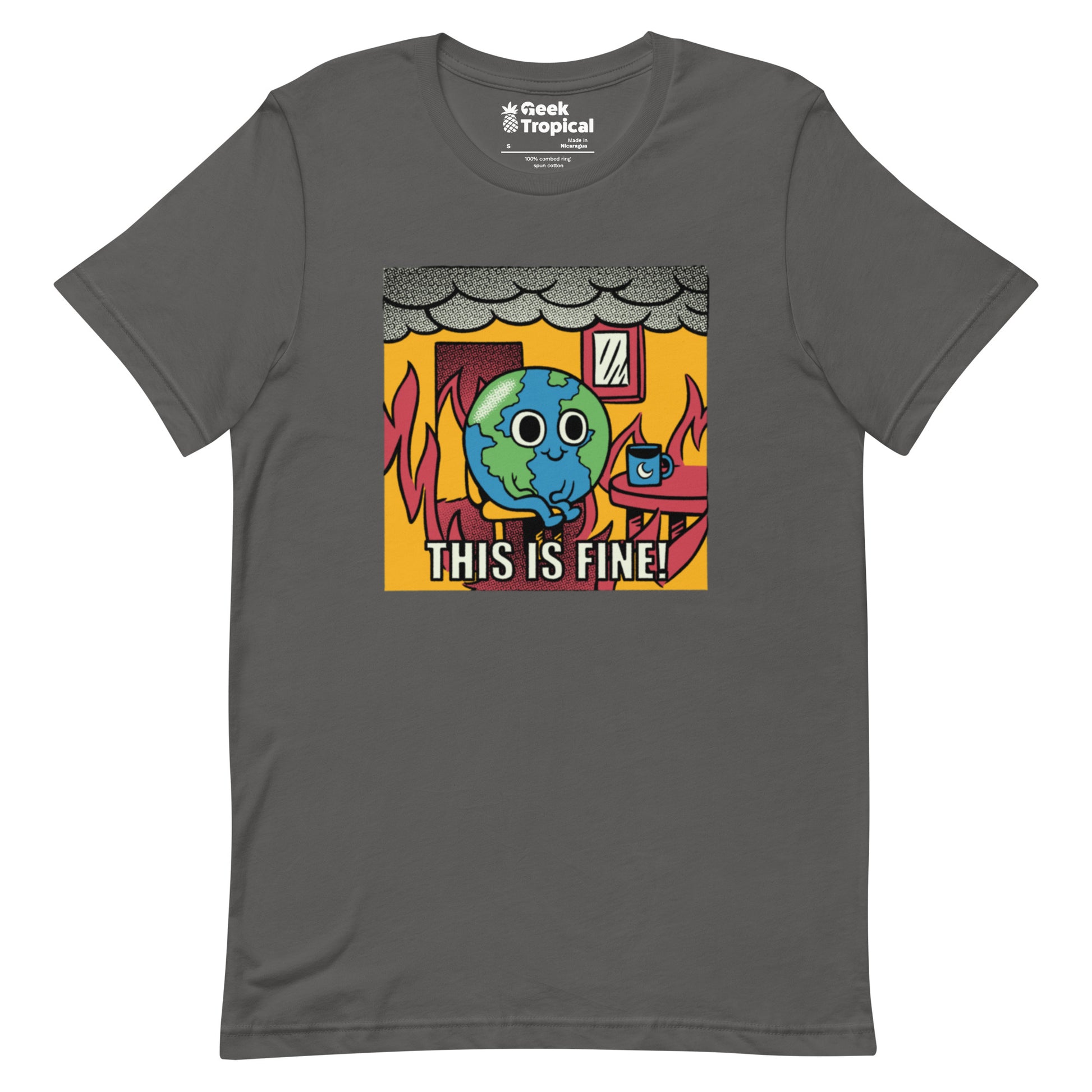 Earth Fire T-Shirt Geek Nerd Design by Tobe Fonseca Fantasy Prints FLOW DESC WRITING