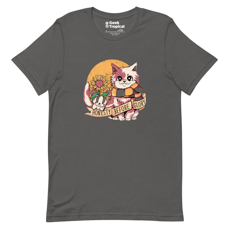 Honesty Before Glory Cat T-Shirt Geek Nerd