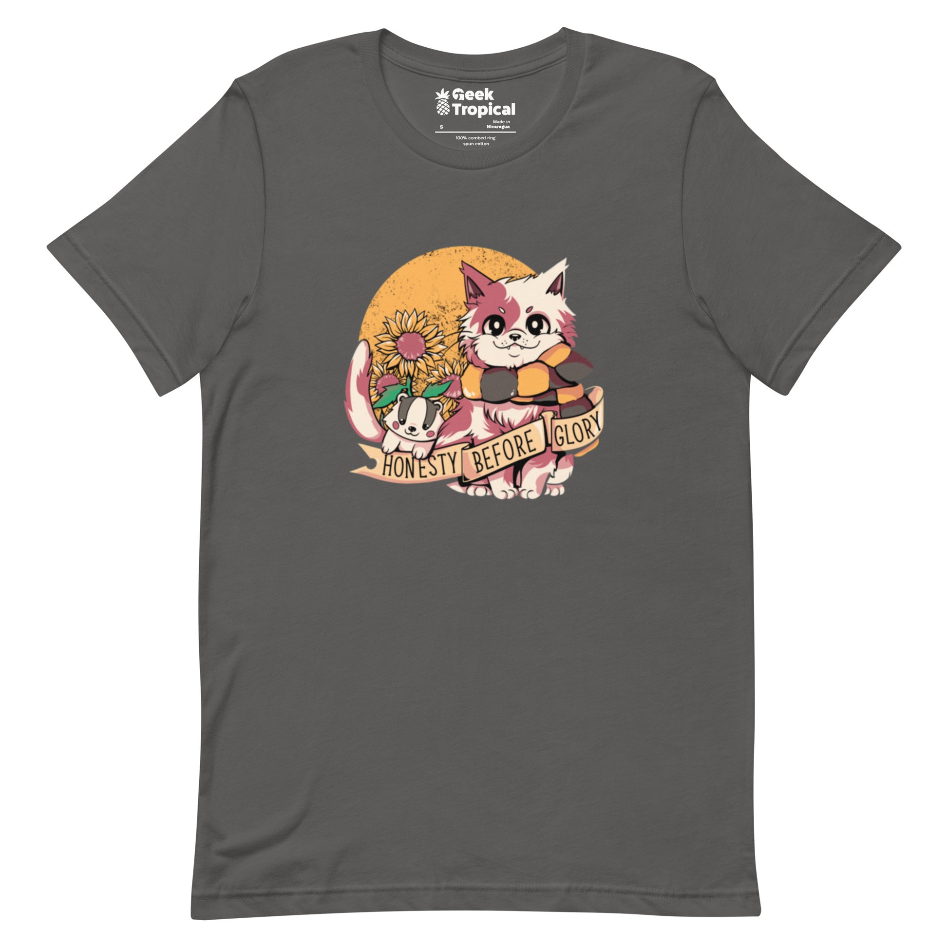 Honesty Before Glory Cat T-Shirt Geek Nerd