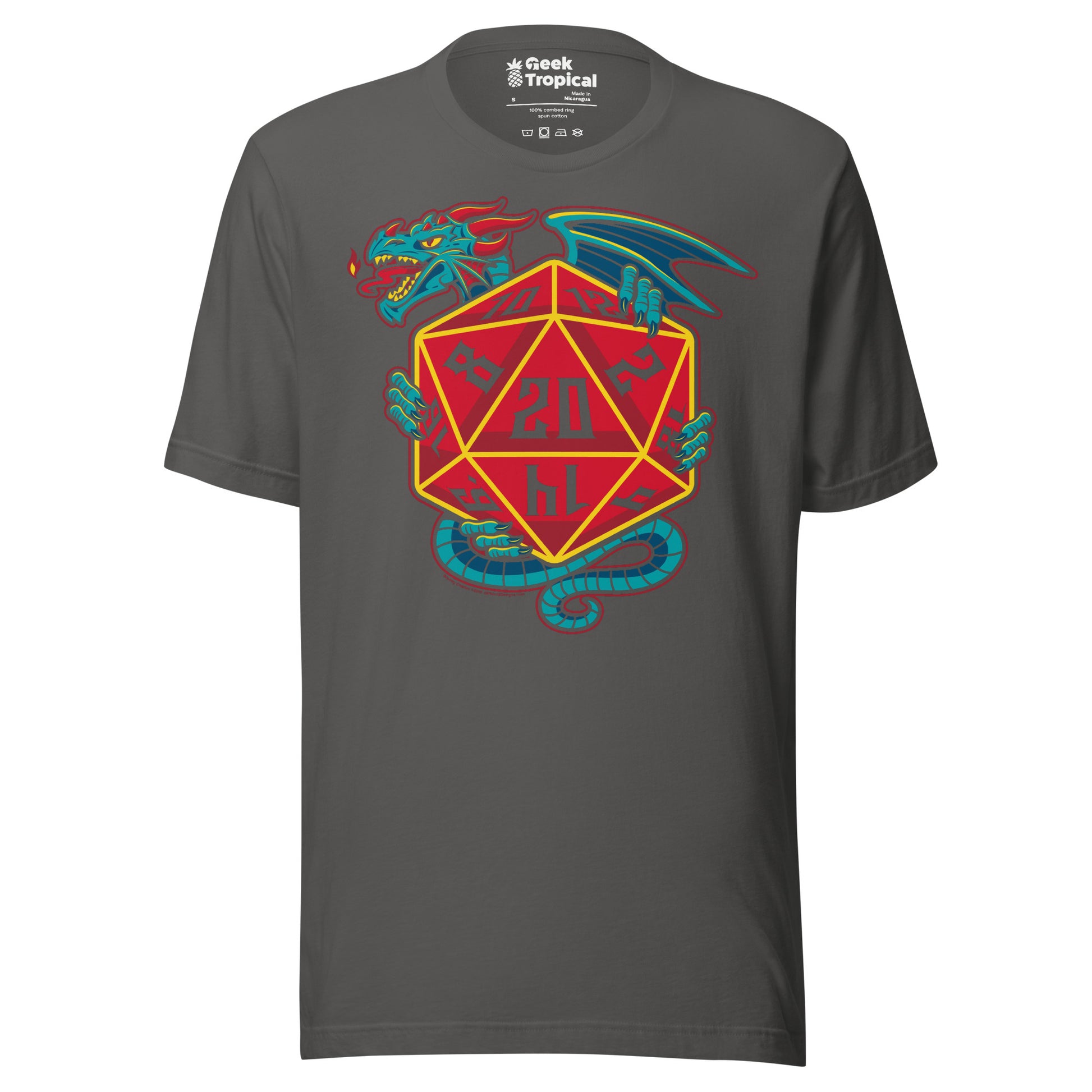 D20 Dice Dragon T-Shirt Geek Nerd Advertise to Meta board game print dnd & rpg print