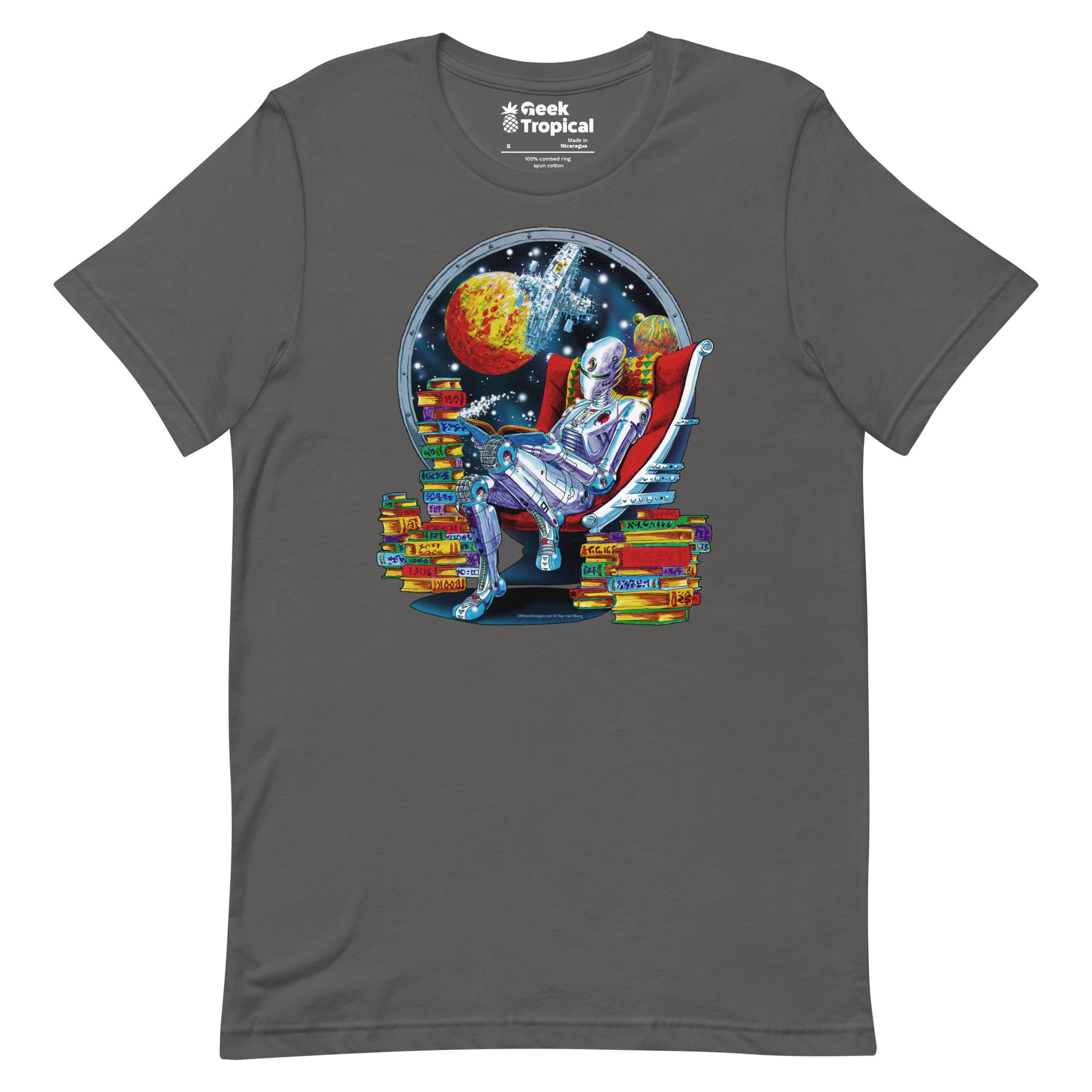 Robot Reading T-shirt Geek Nerd Advertise to Meta Book Prints computer print