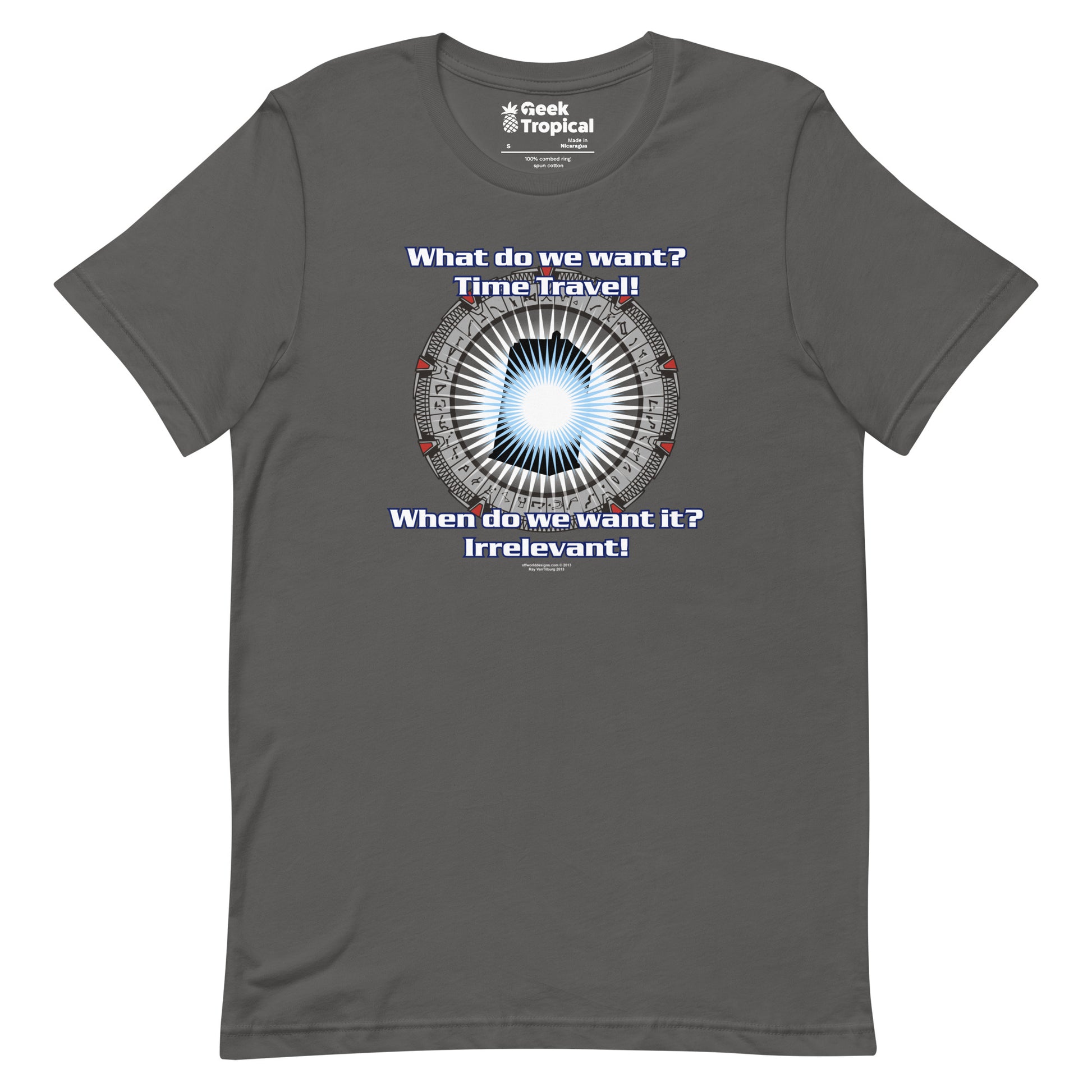 Time Travel T-shirt Geek Nerd Advertise to Meta FLOW DESC WRITING Off World Designs