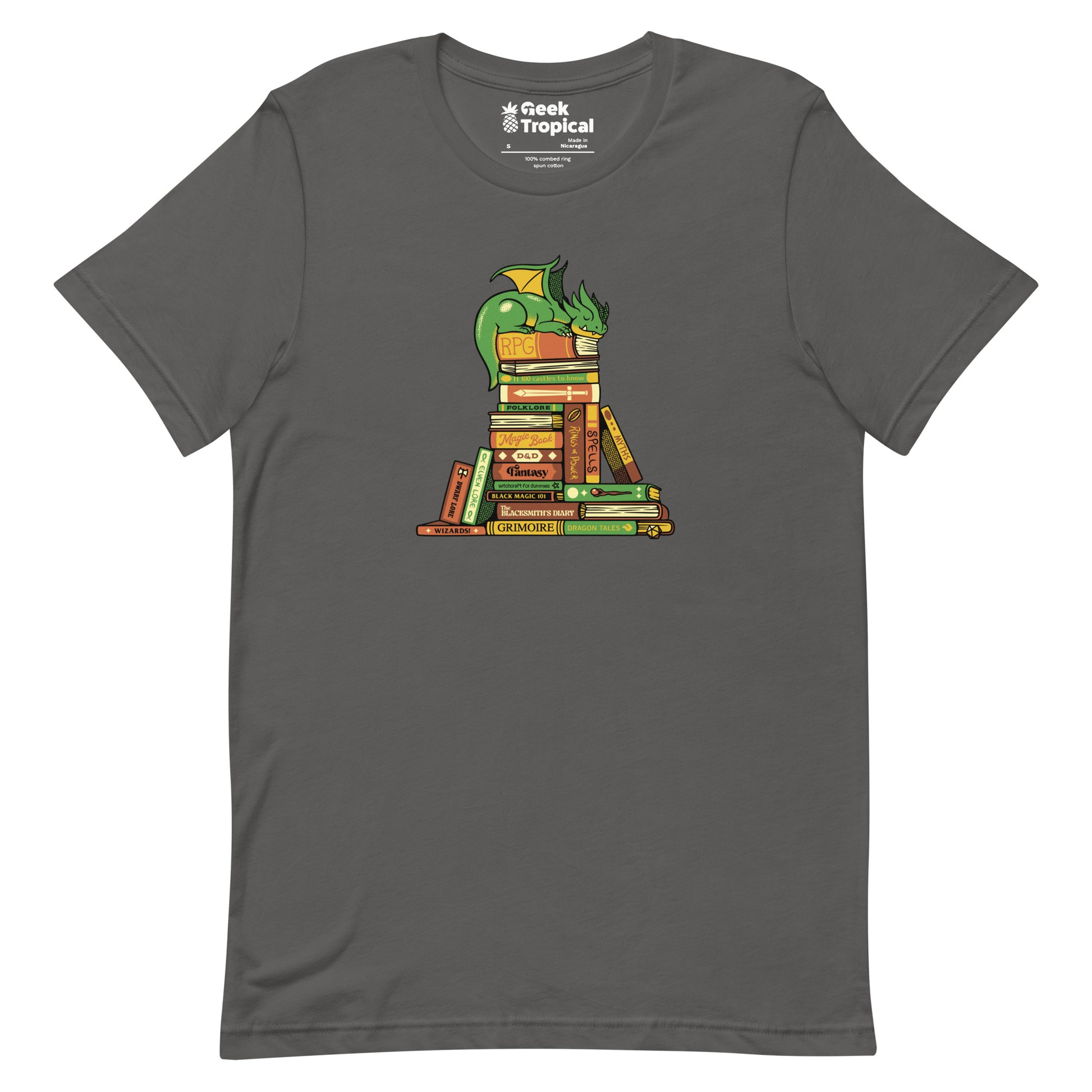 Treasure Hoarder Dragon Dark T-Shirt Geek Nerd Advertise to Meta Book Prints Design by Tobe Fonseca