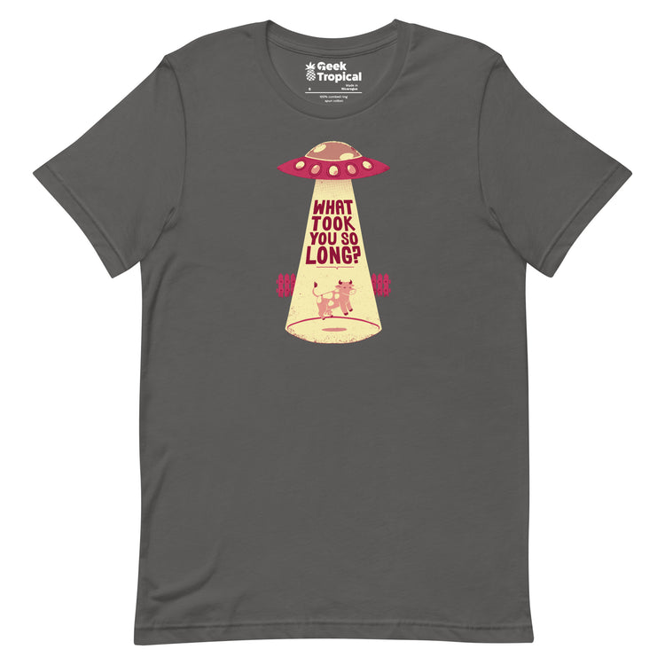 Why Did You Took So Long Alien Funny Viva Magenta T-Shirt Geek Nerd Advertise to Meta Design by Tobe Fonseca FLOW DESC WRITING