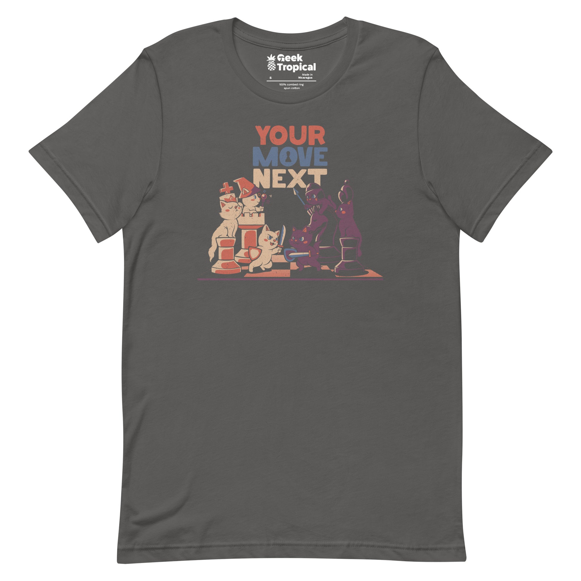 The Chess Cat King T-Shirt Geek Nerd Advertise to Meta Animal Patterns board game print