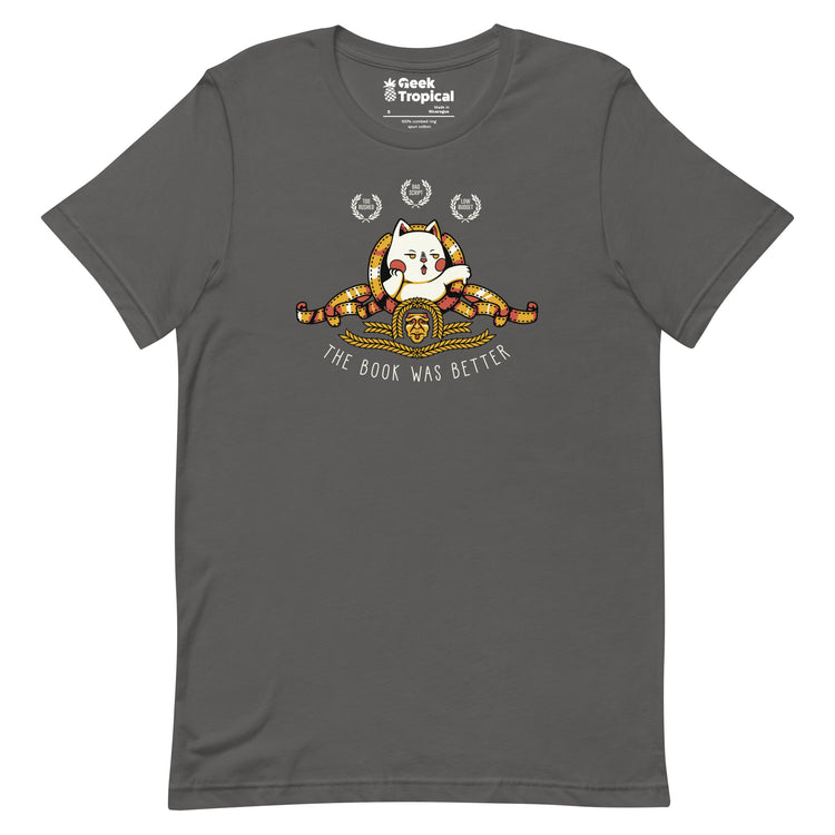 The Book Was Better Cat T-Shirt Geek Nerd Advertise to Meta Animal Patterns Book Prints