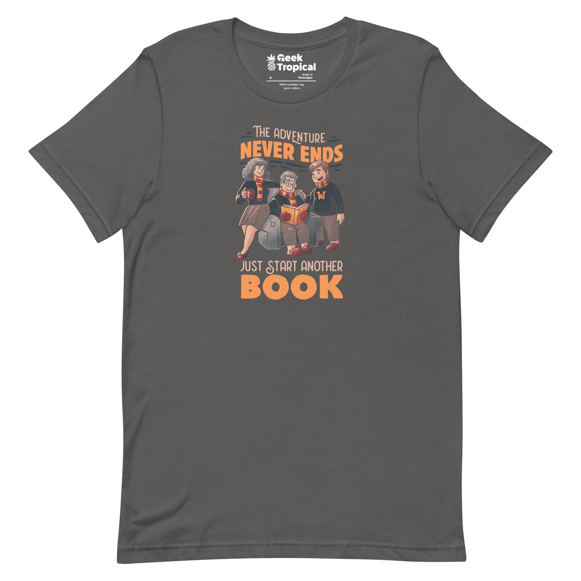 The Adventure Never Ends Just Start Another Book T-Shirt Geek Nerd Advertise to Meta Book Prints Design by Tobe Fonseca
