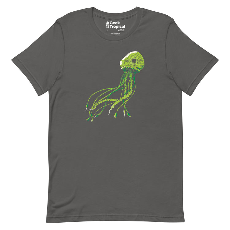 Technology Cyberpunk Jellyfish Science Computer T-Shirt Geek Nerd Advertise to Meta computer print Design by Tobe Fonseca
