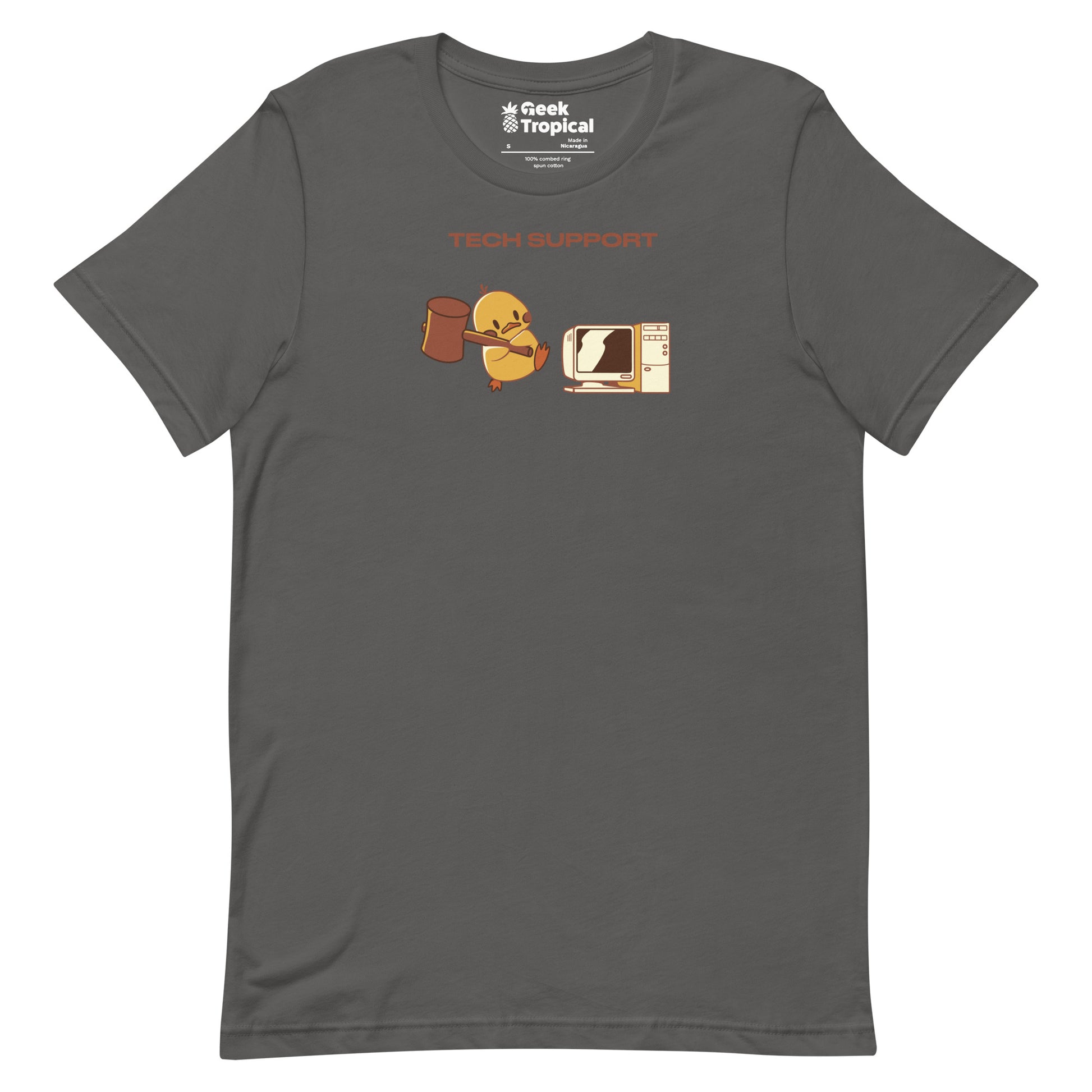 Tech Support Funny Duck Light T-Shirt Geek Nerd Advertise to Meta Animal Patterns computer print