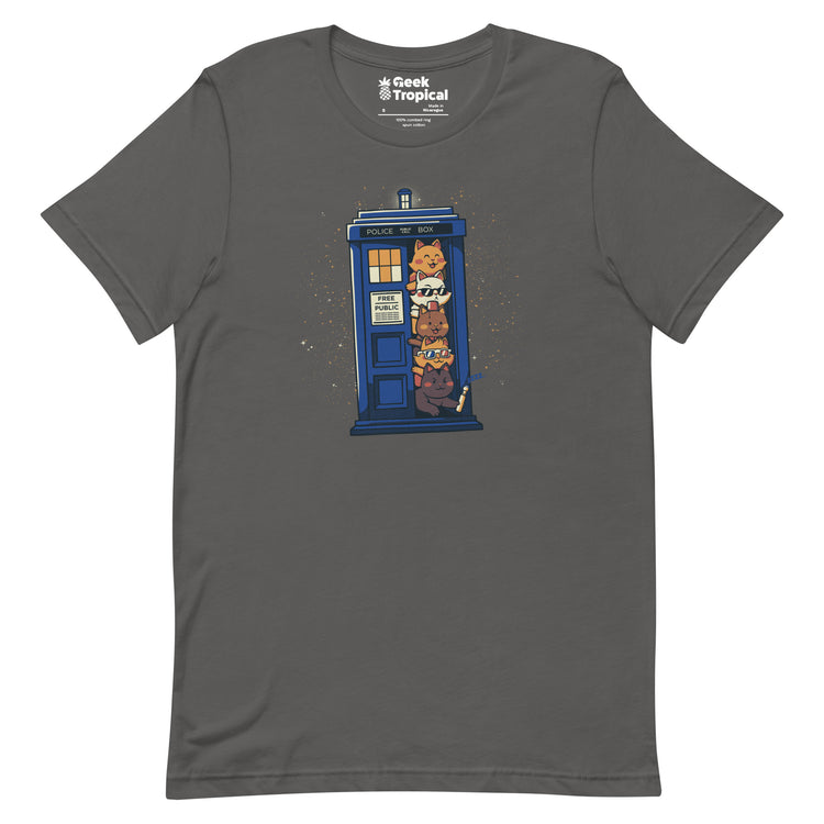 Tardis Cats T-Shirt Geek Nerd Advertise to Meta Animal Patterns Design by Tobe Fonseca