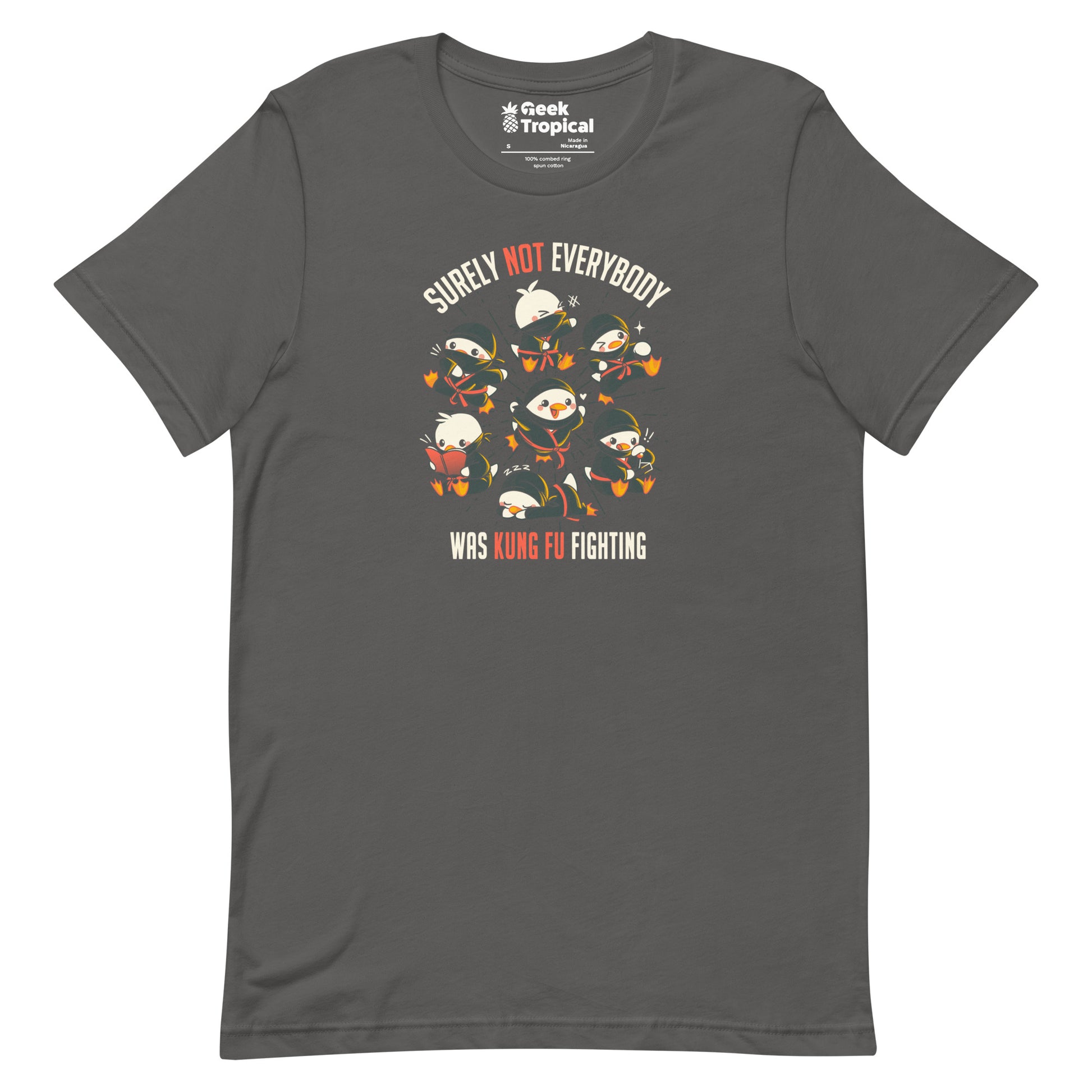Surely Not Everybody Was Kung Fu Fighting Duck Ninja T-Shirt Geek Nerd Advertise to Meta Design by Tobe Fonseca FLOW DESC WRITING
