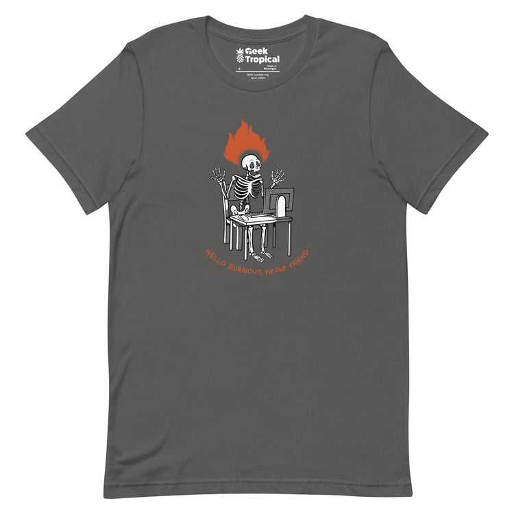 Skeleton Computer Burnout T-Shirt Geek Nerd Advertise to Meta computer print Design by Tobe Fonseca