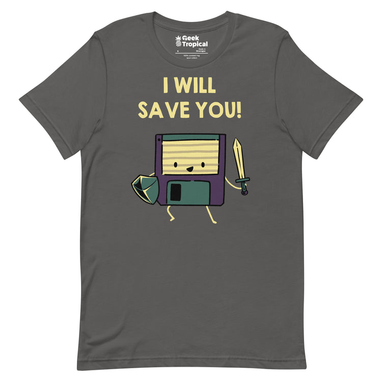 Floppy Disk Knight I Will Save You! T-Shirt Geek Nerd Advertise to Meta computer print Design by Tobe Fonseca