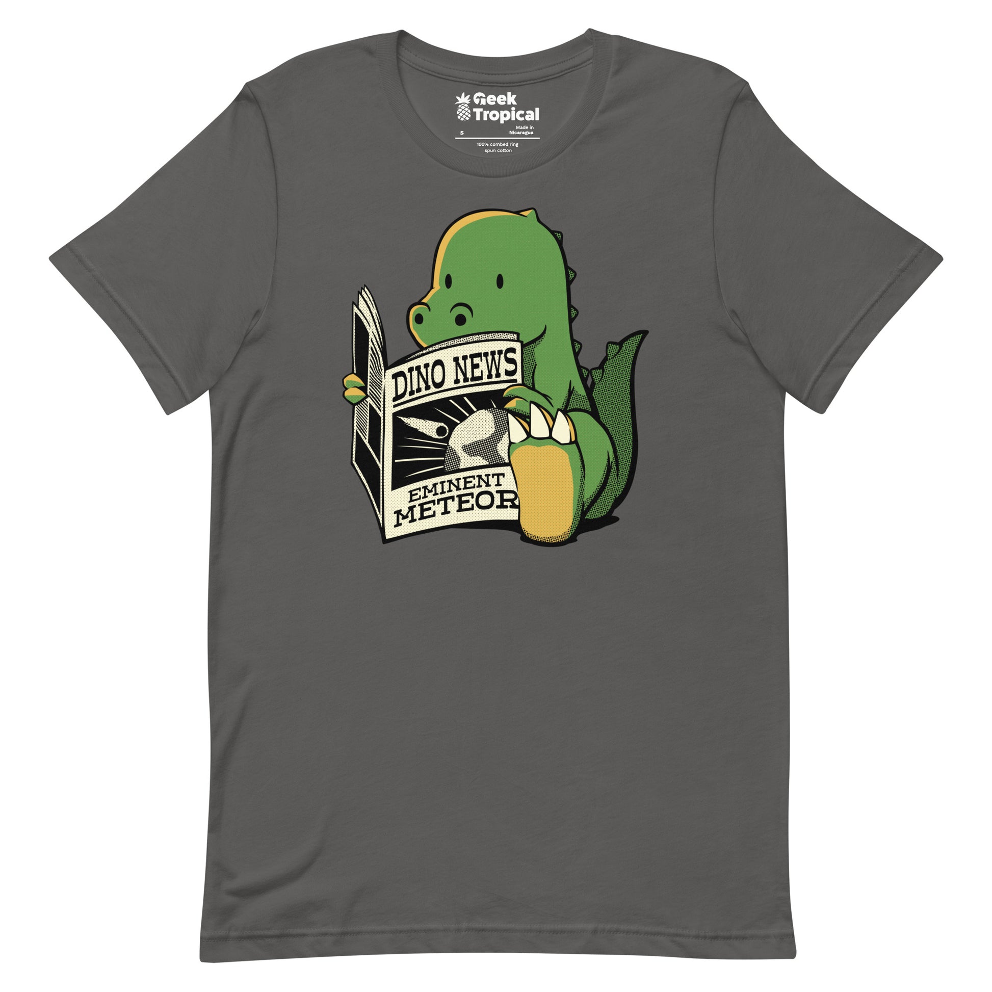 Dinosaur Meteor Jurassic News T-Shirt Geek Nerd Advertise to Meta Book Prints Design by Tobe Fonseca