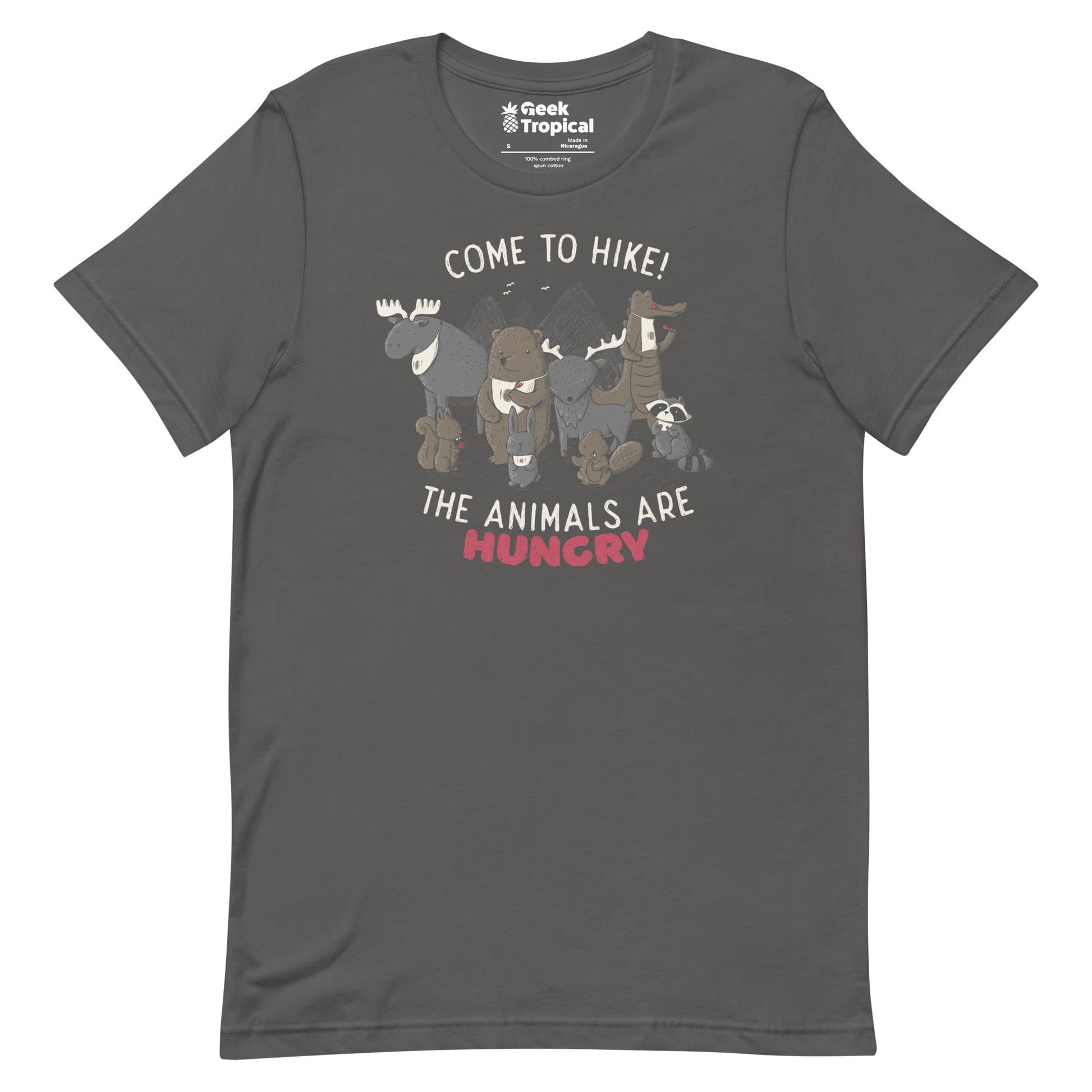 Come to Hike! The Animals Are Hungry T-Shirt Geek Nerd Advertise to Meta Design by Tobe Fonseca FLOW DESC WRITING